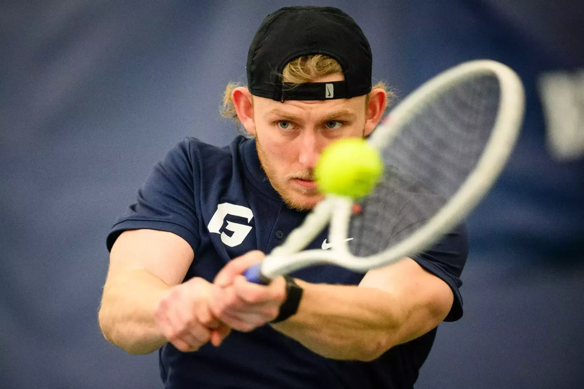 Jayden Lovingfoss zoomed in on a swing