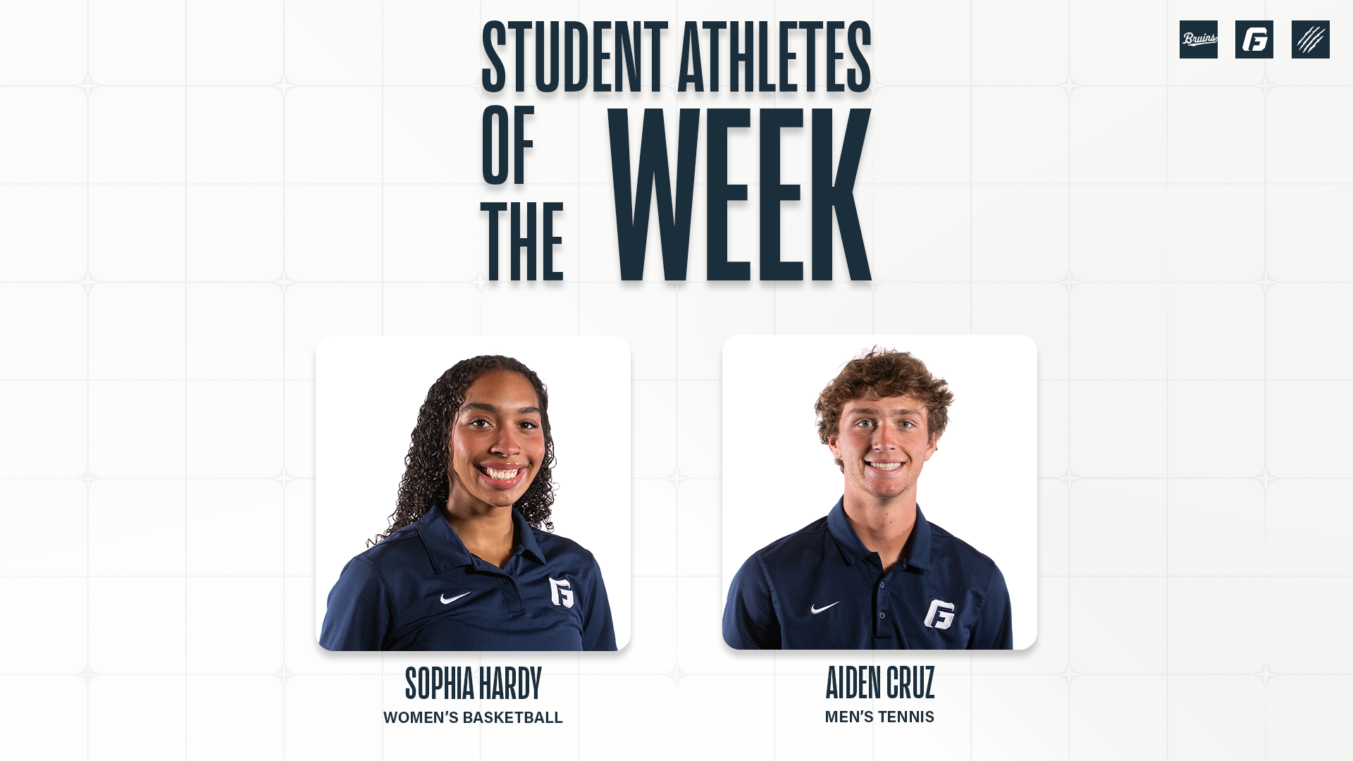 Student-Athlete of the Week for Aiden Cruz and Sophia Hardy 