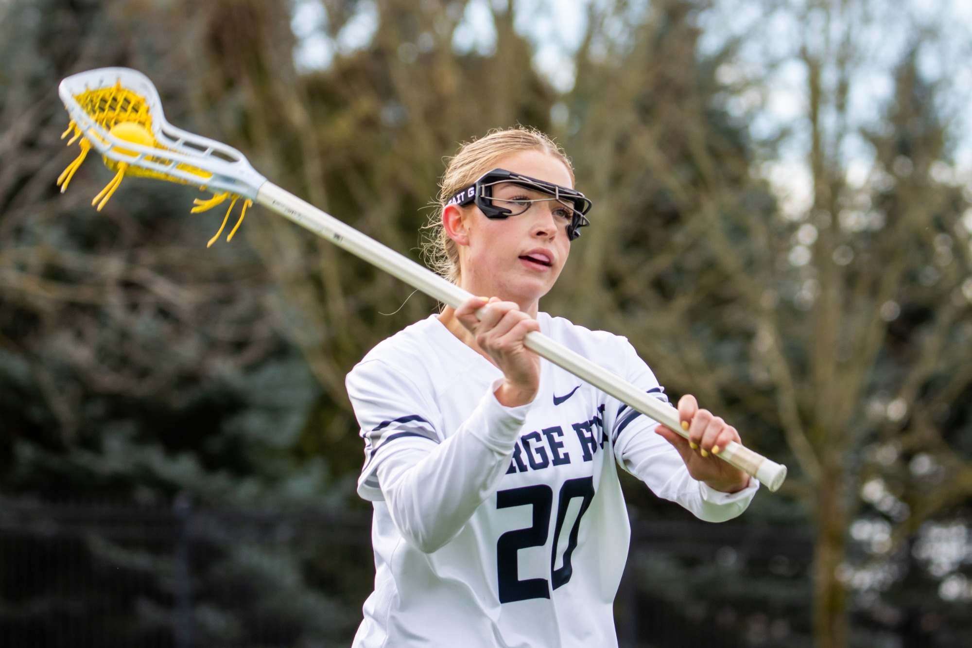 Naomi Raoch with ball in lacrosse stick