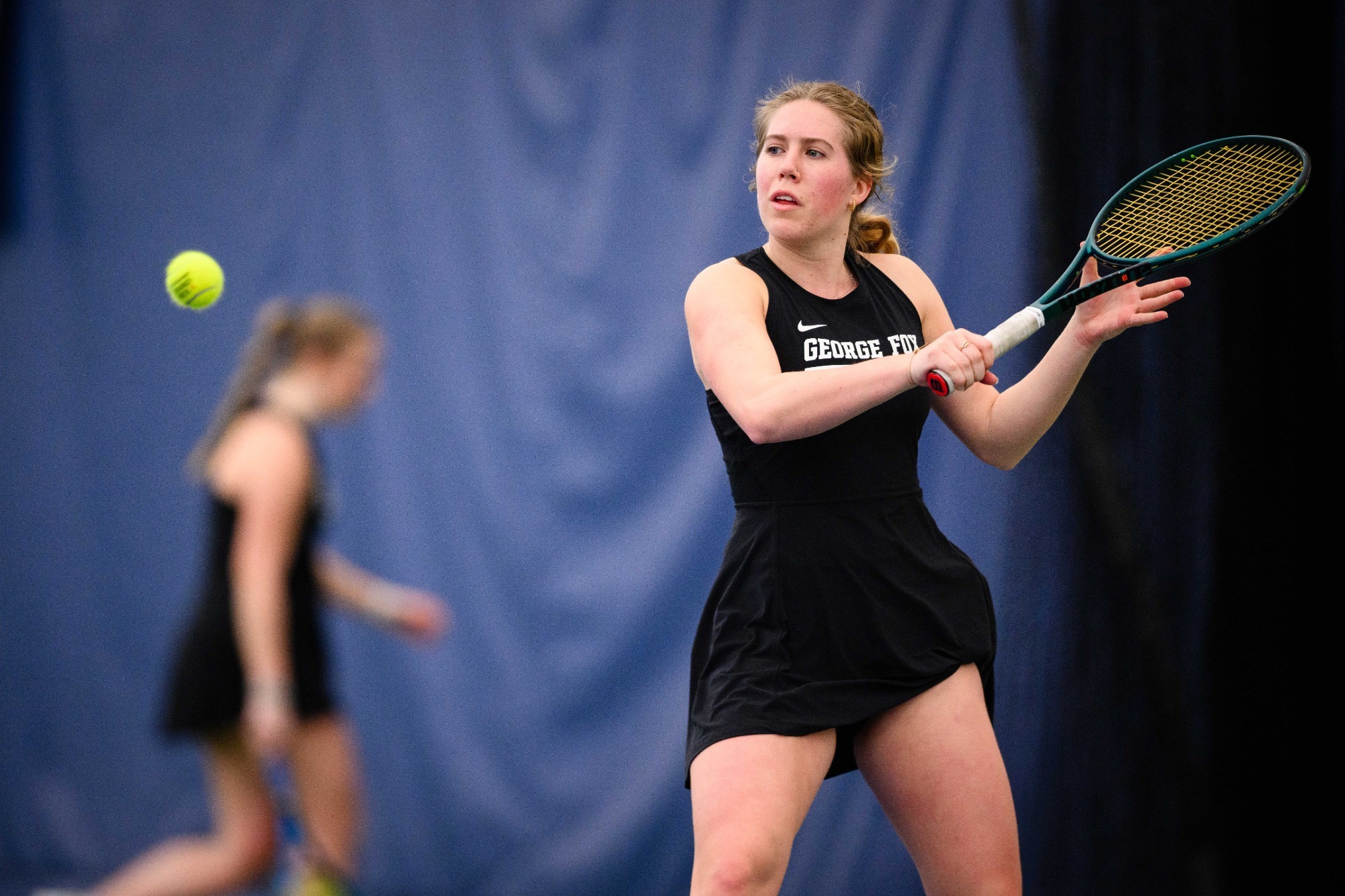 Juhree Kizziar prepares to swing racket