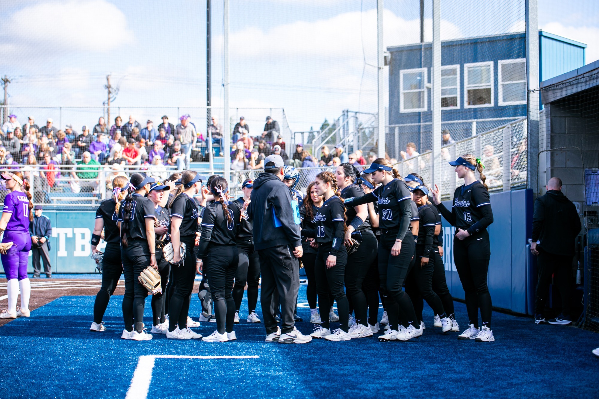 Team together in huddle