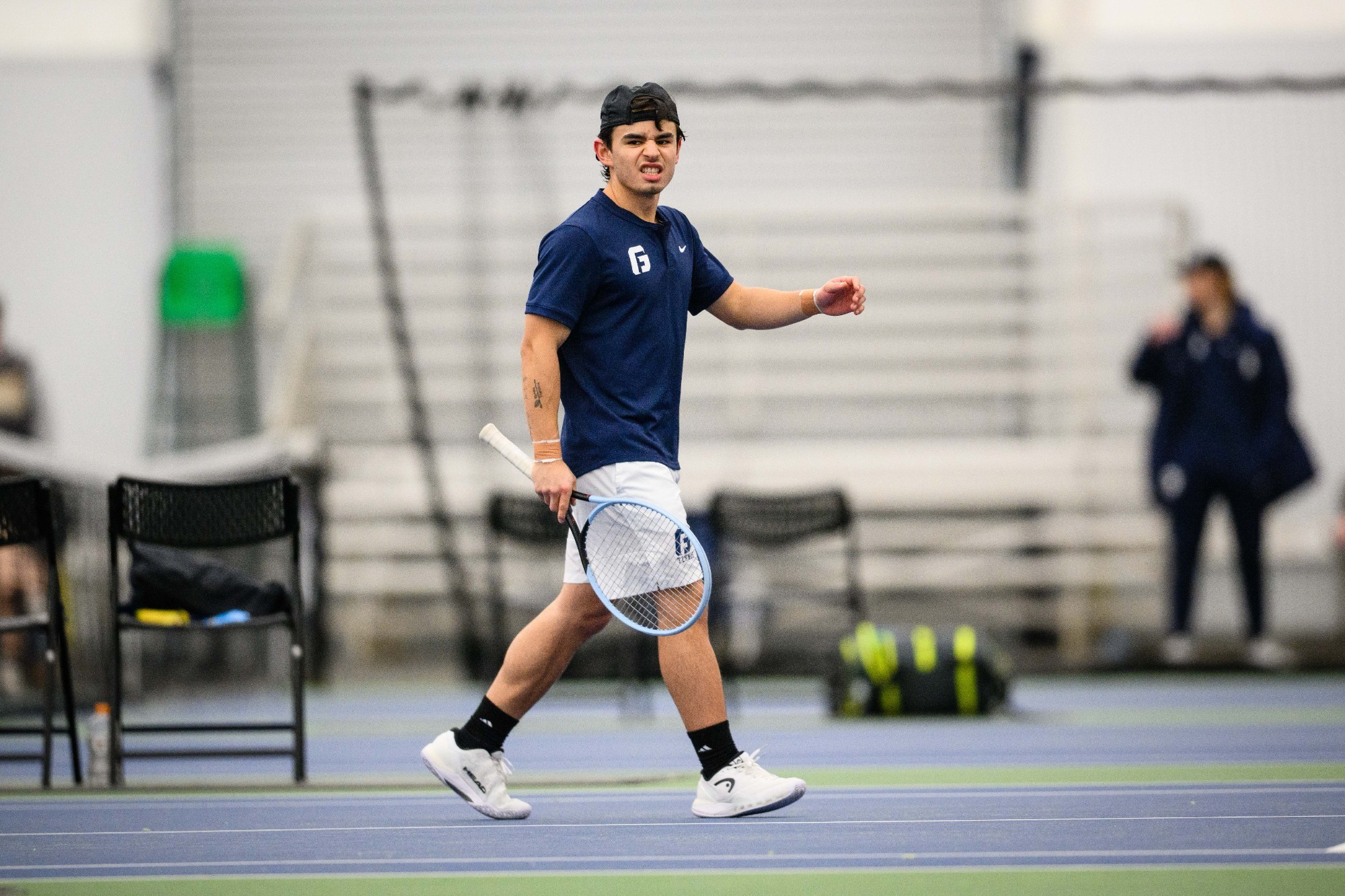 Luis Hernandez gives mean mug look at camera