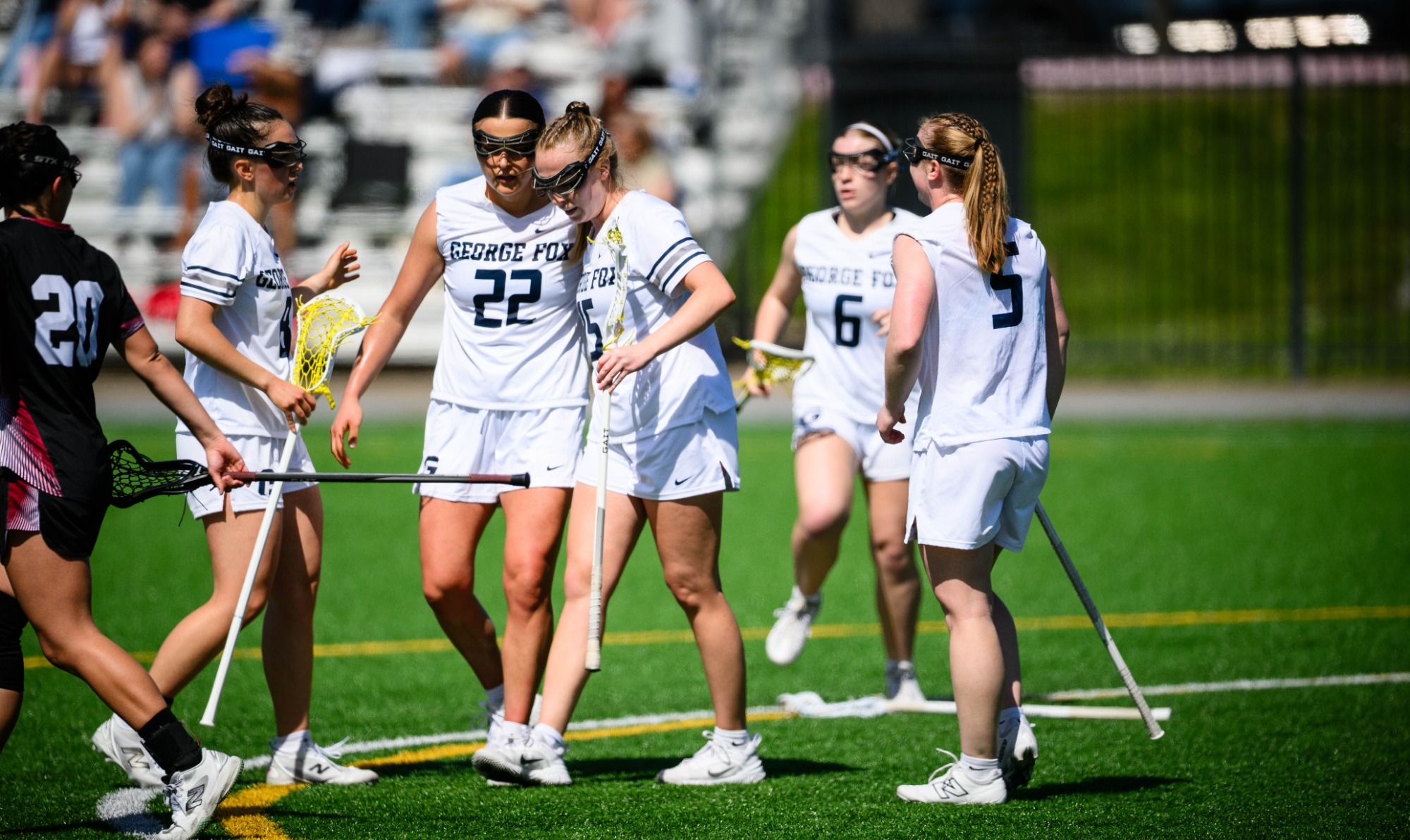 Lana Davis and Ava Bluhm after goal
