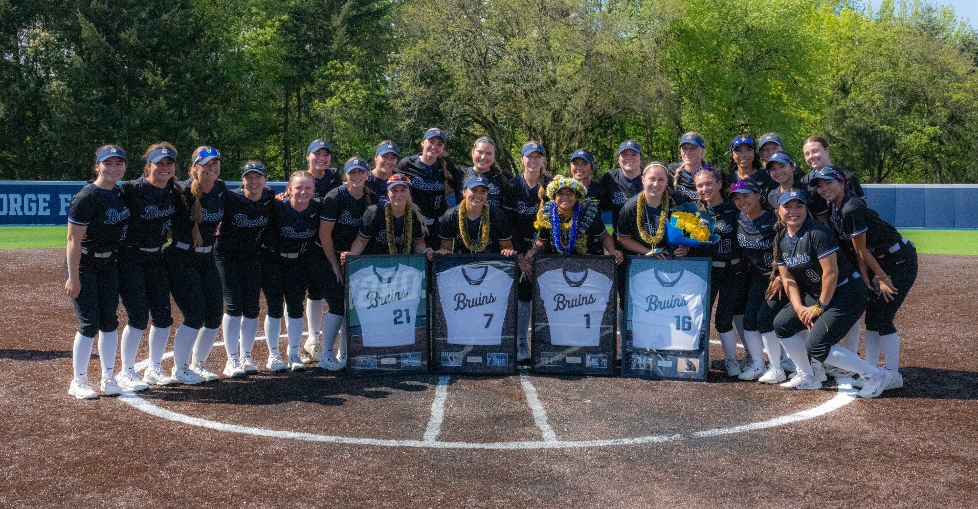 Team photo with senior frames