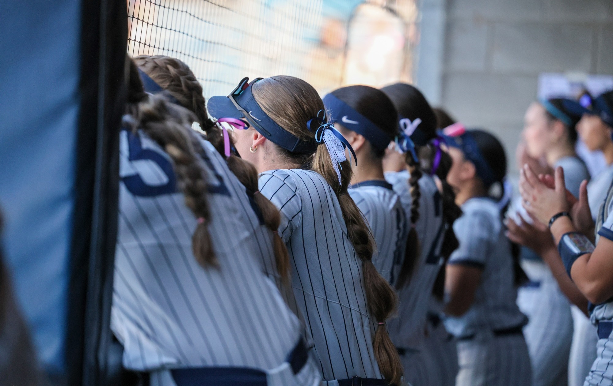 Players backs in dugout