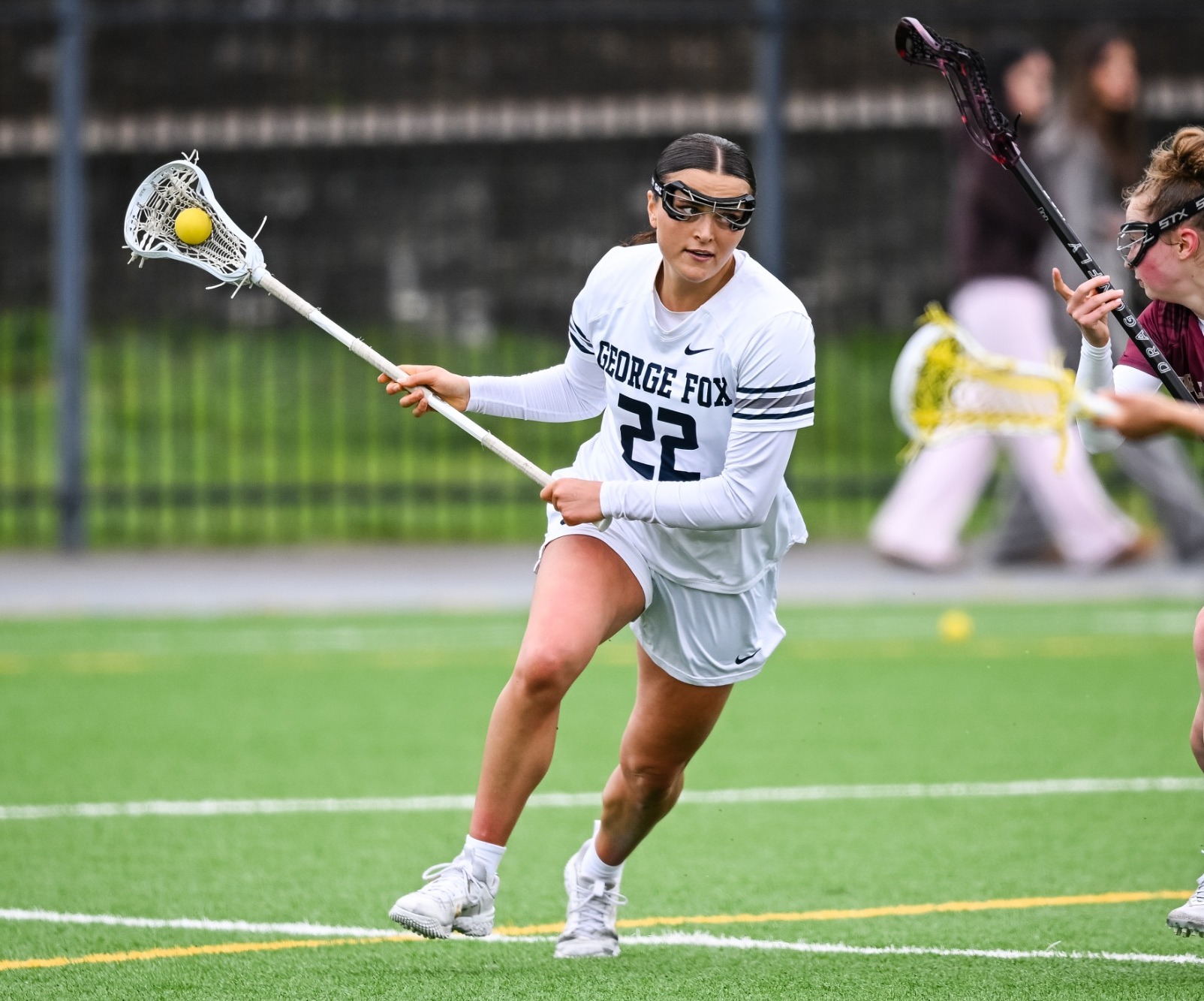 Lana Davis approaching the goal