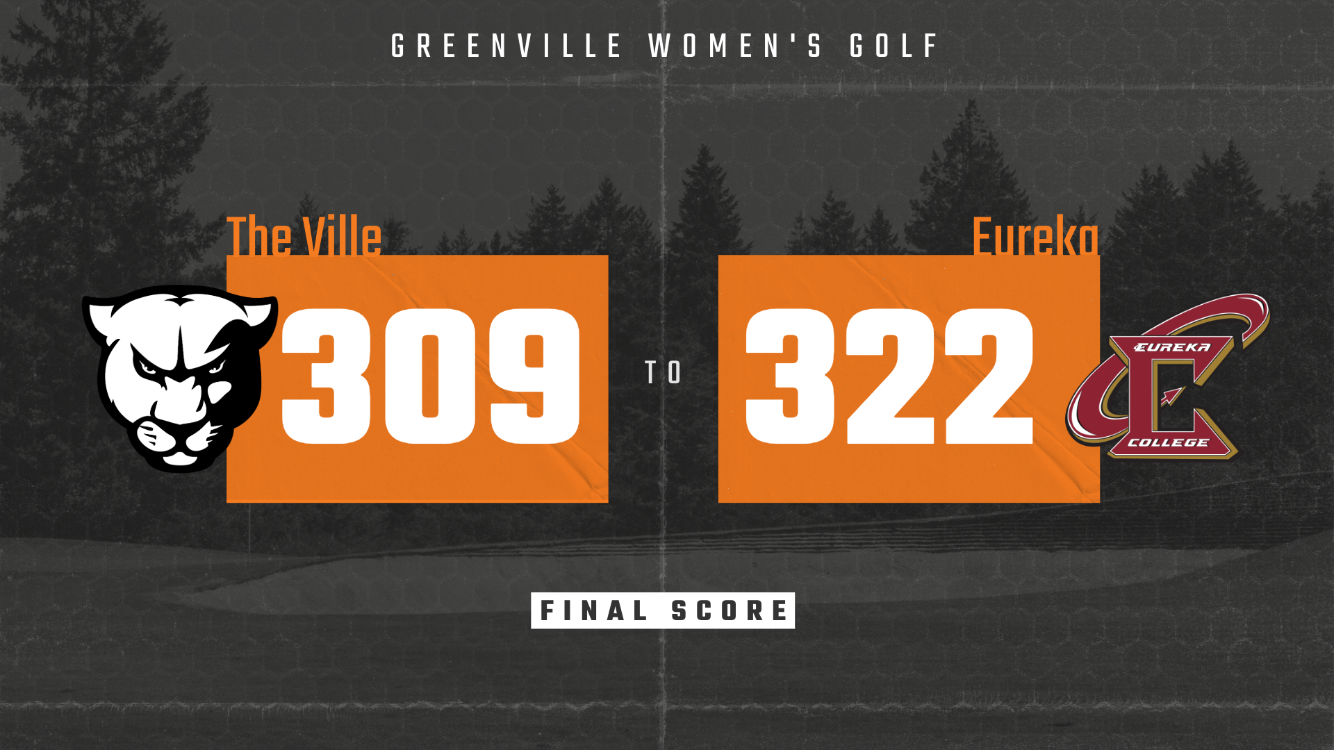 Graphic displaying final score