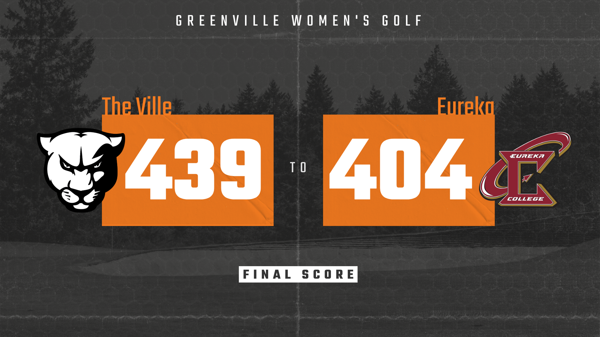 Graphic displaying final score