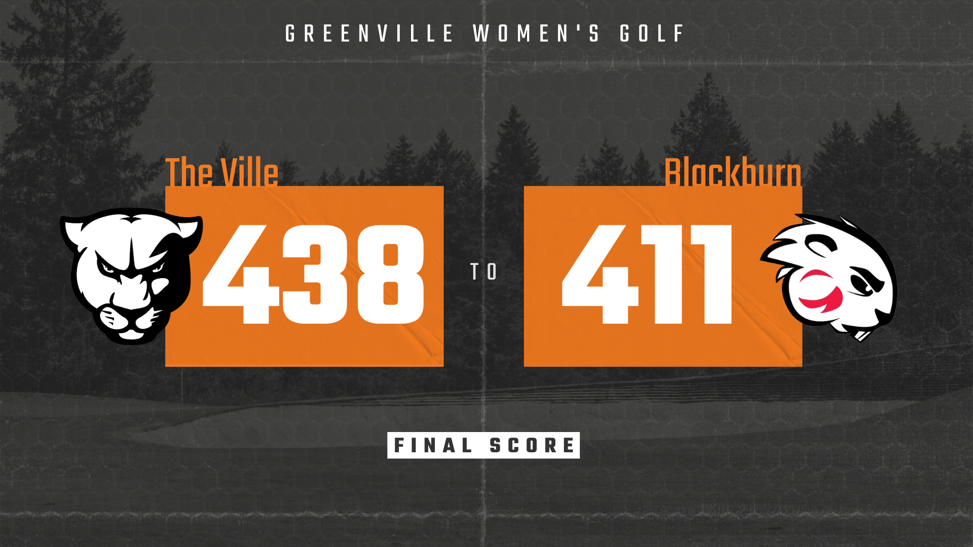 Graphic displaying final score