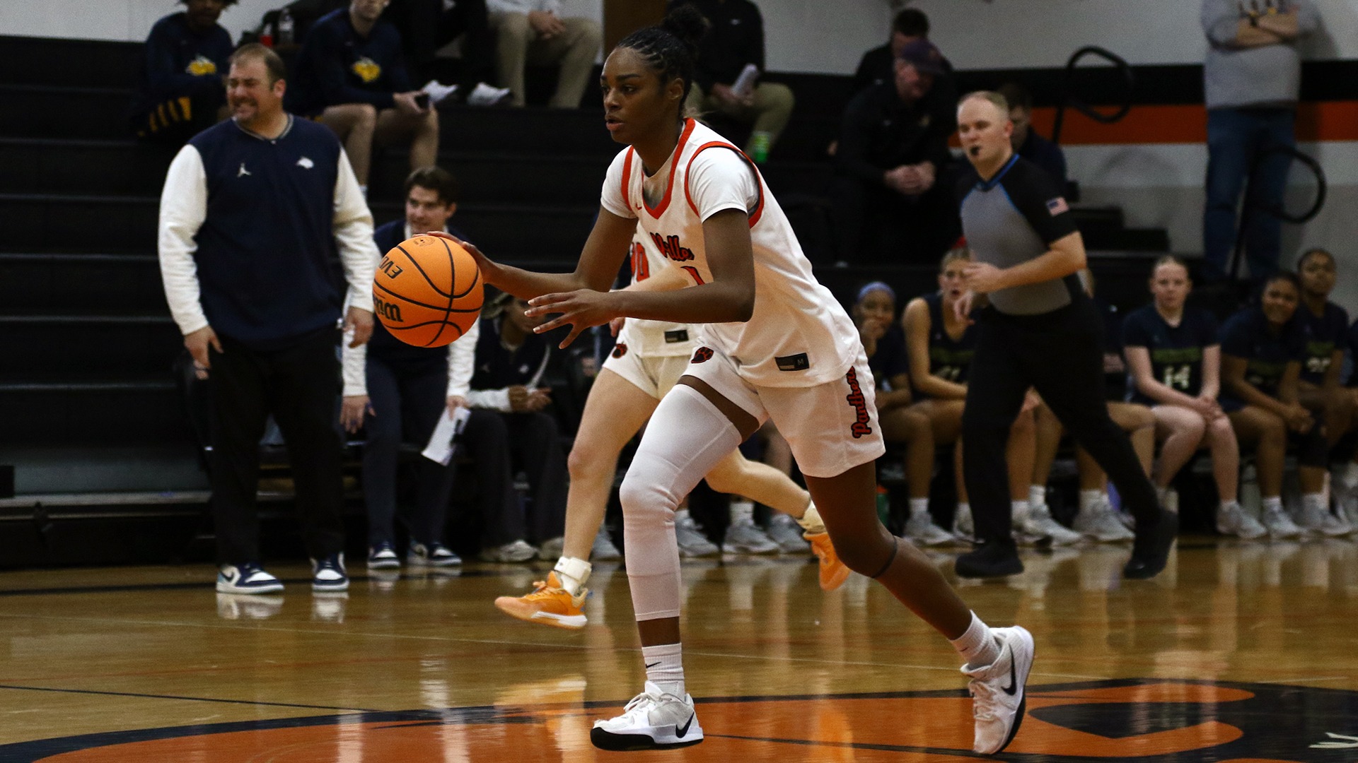 Mia deJesus dribbling ball