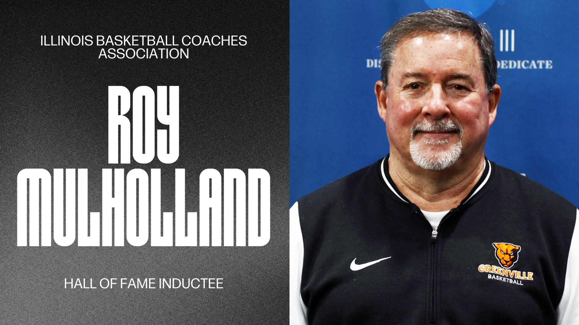 Graphic with Coach Mo headshot and words displaying name, and IBCA HOF Inductee 