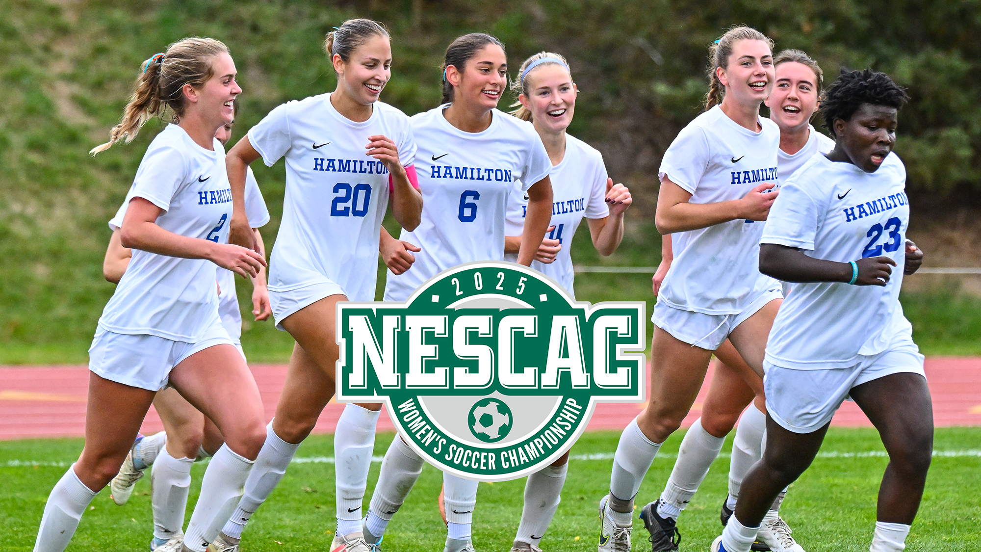 Women's Soccer team celebrates a goal against Union in October 2025