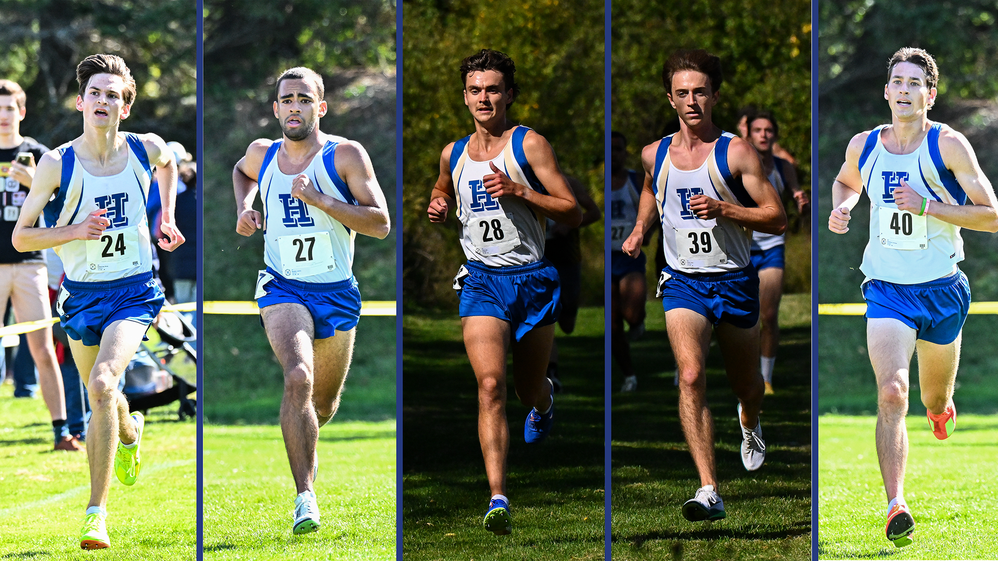 Men's Cross Country action photos of the five 2025 all-region honorees