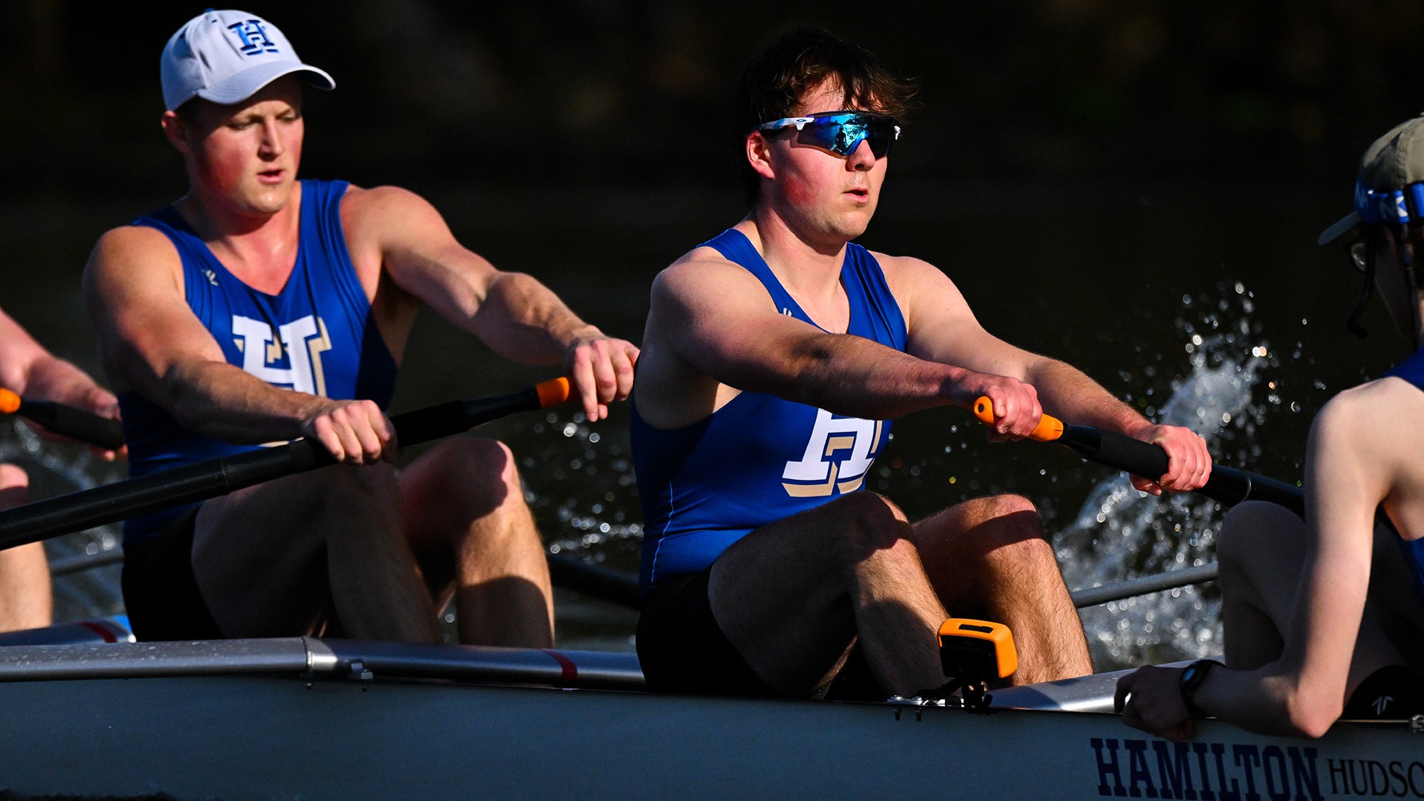 Max Klivans rows during practice on the Erie Canal in April 2025