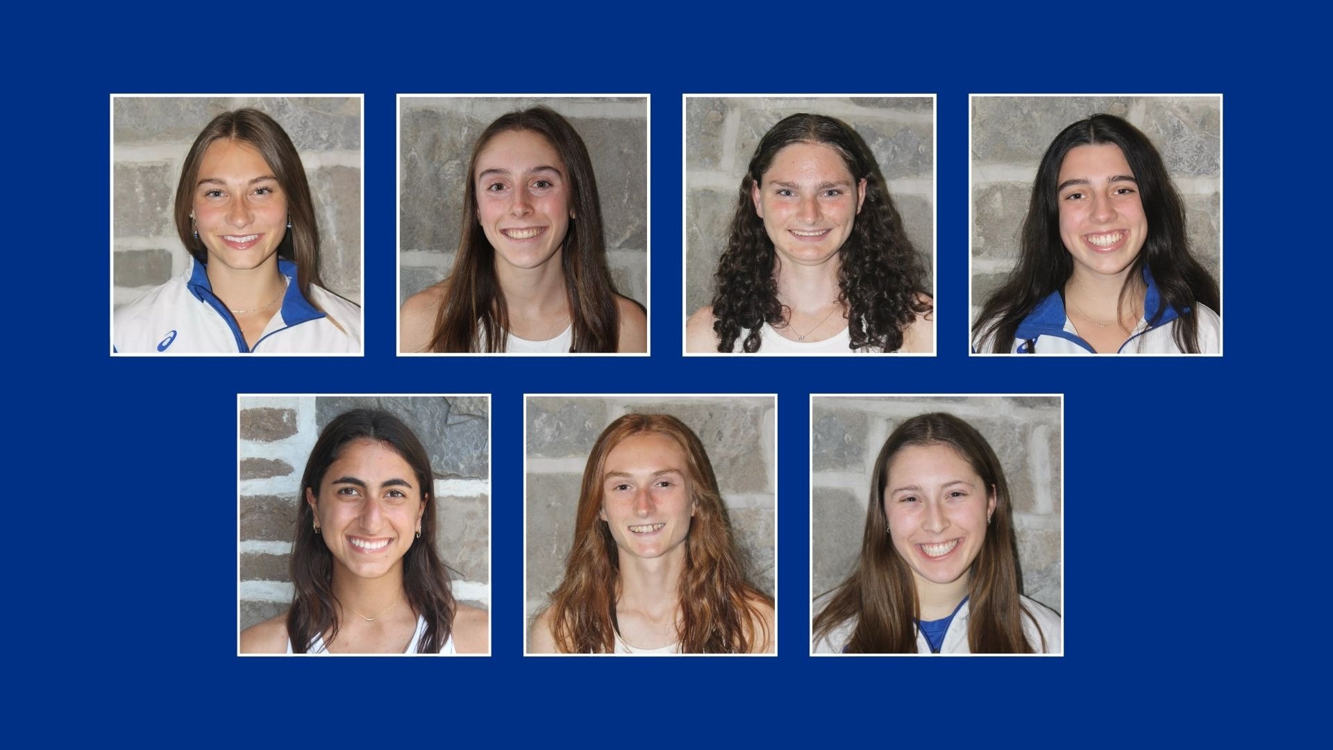 Women's Track and Field head shots of the seven 2025 outdoor all-region team honorees
