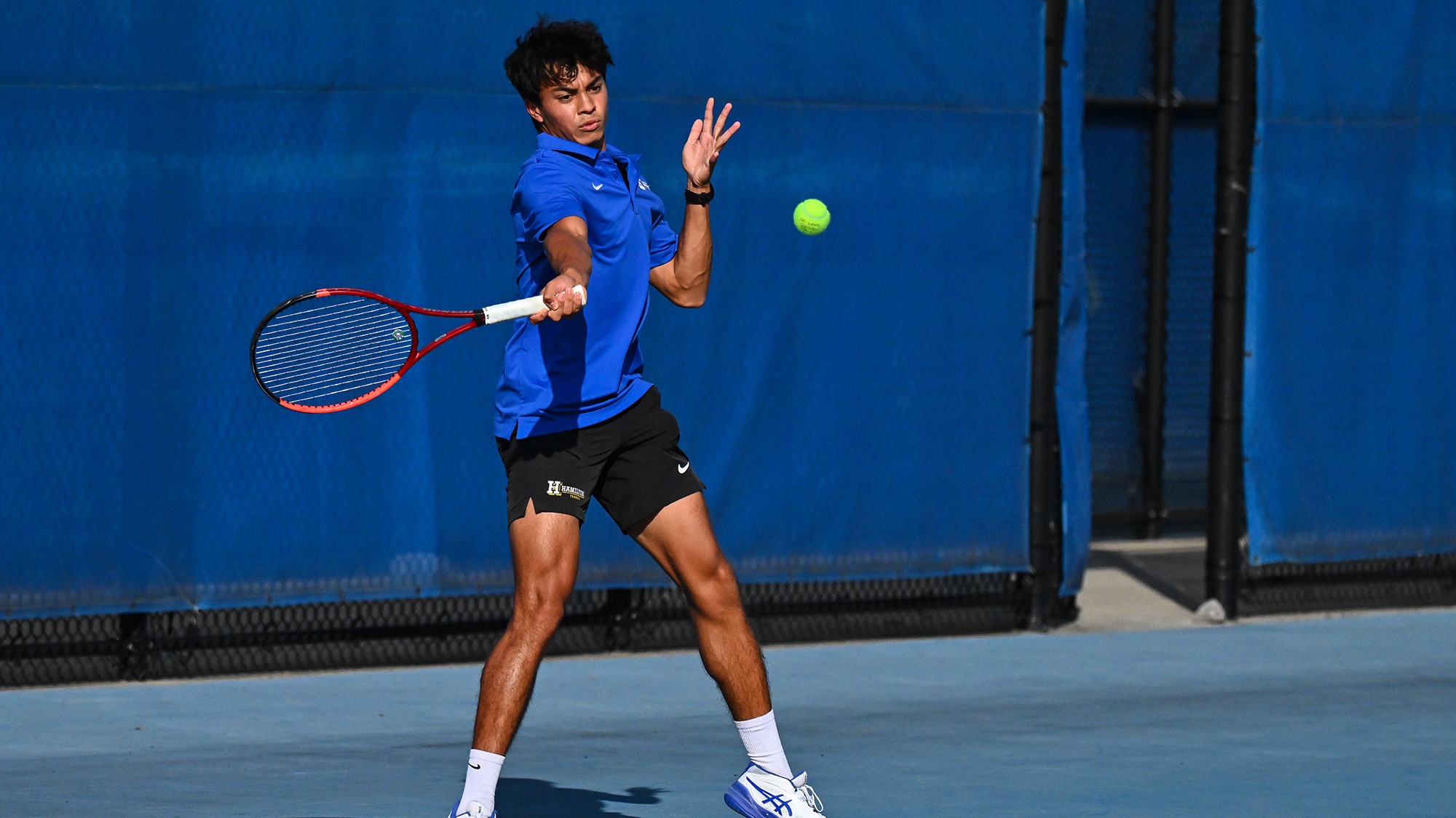 Lleyton Mendieta hits a forehand return during tennis practice in September 2025