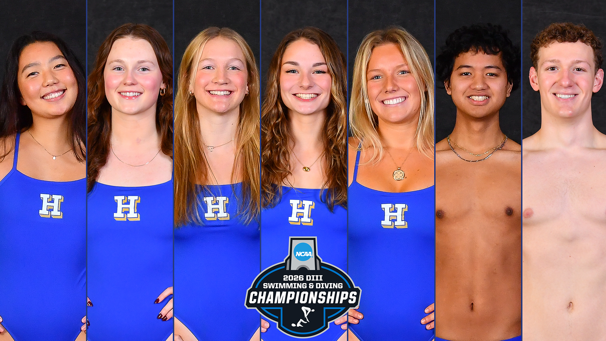 Swimming and Diving candid photos of Hamilton's seven NCAA championship participants