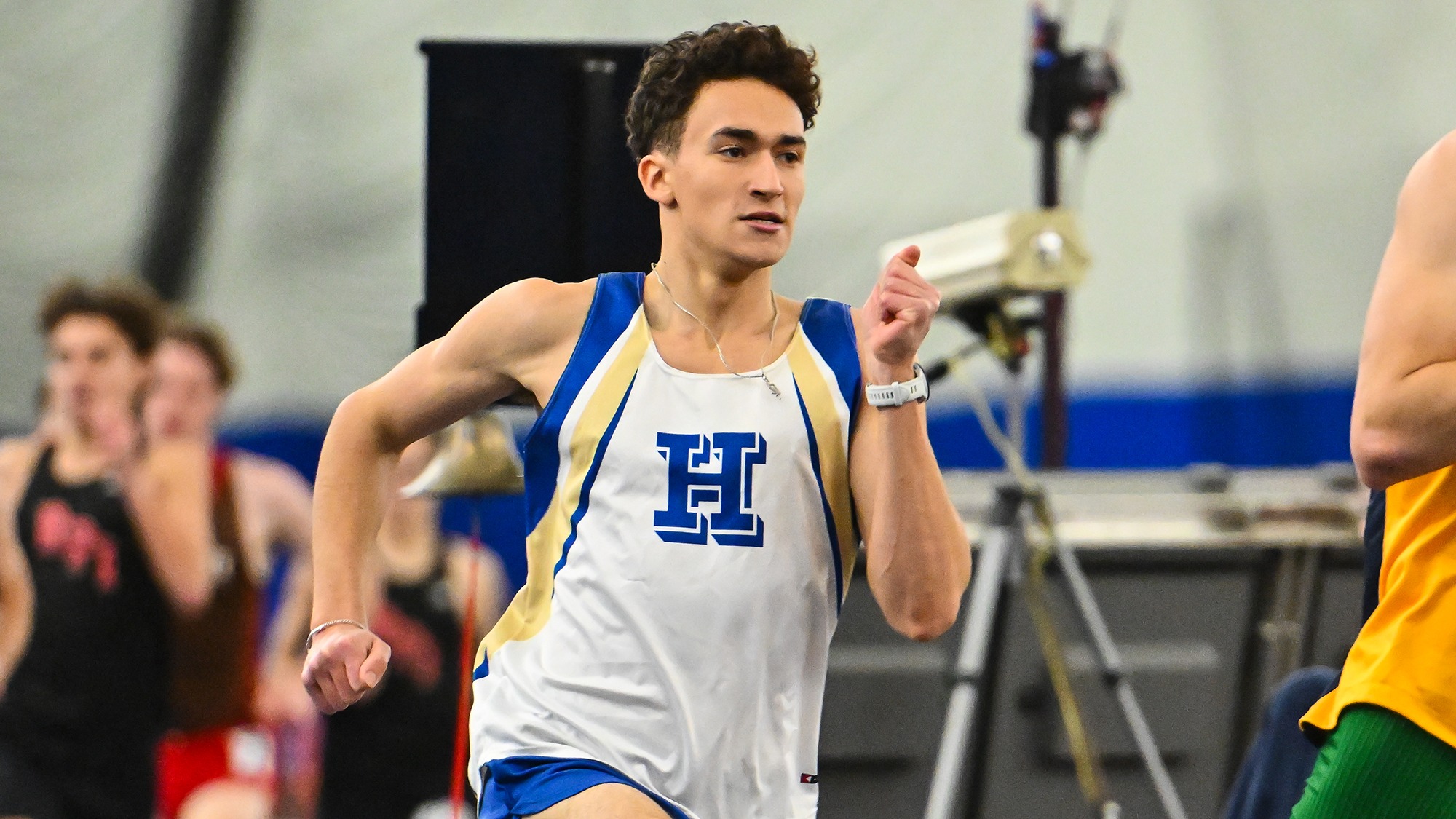 Luke Ferraiolo competes in the 800-meter run at the 2026 Utica Winter Opener