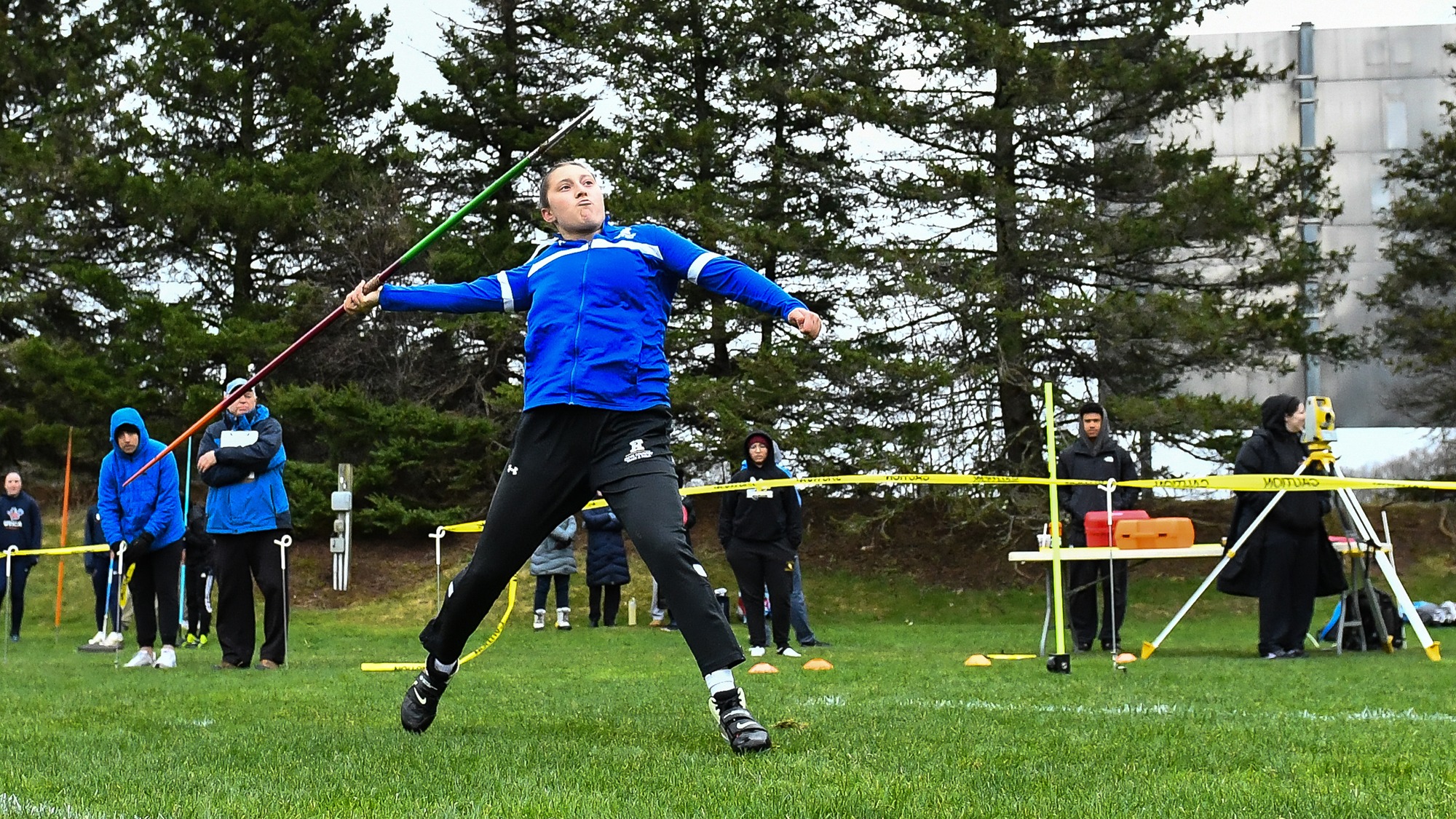 Dana Schwartz gets ready to release the javelin during the 2026 Hamilton Outdoor Track and Field Invitational