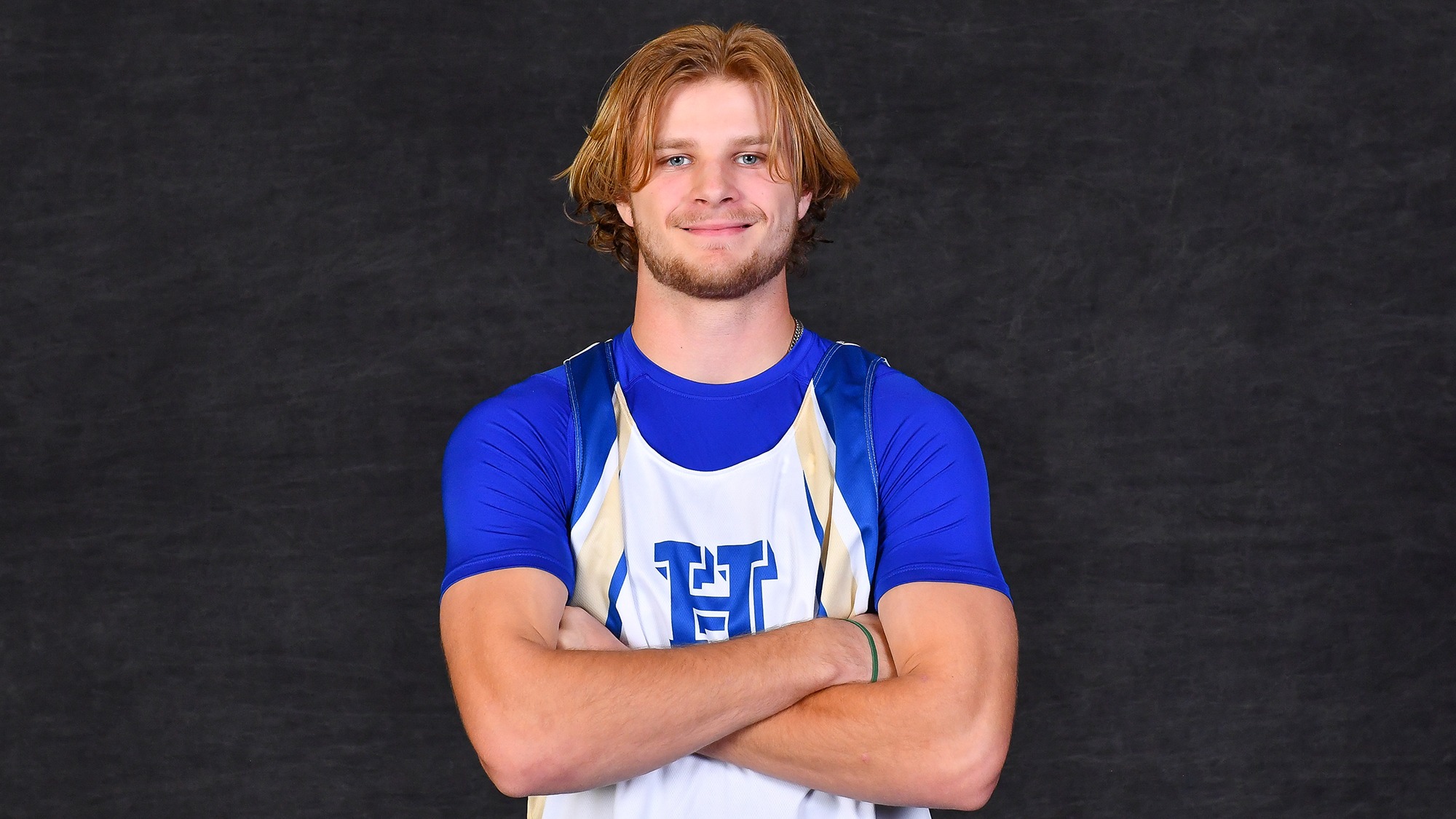Calvin Kulik strikes a pose during winter sports media days in November 2025