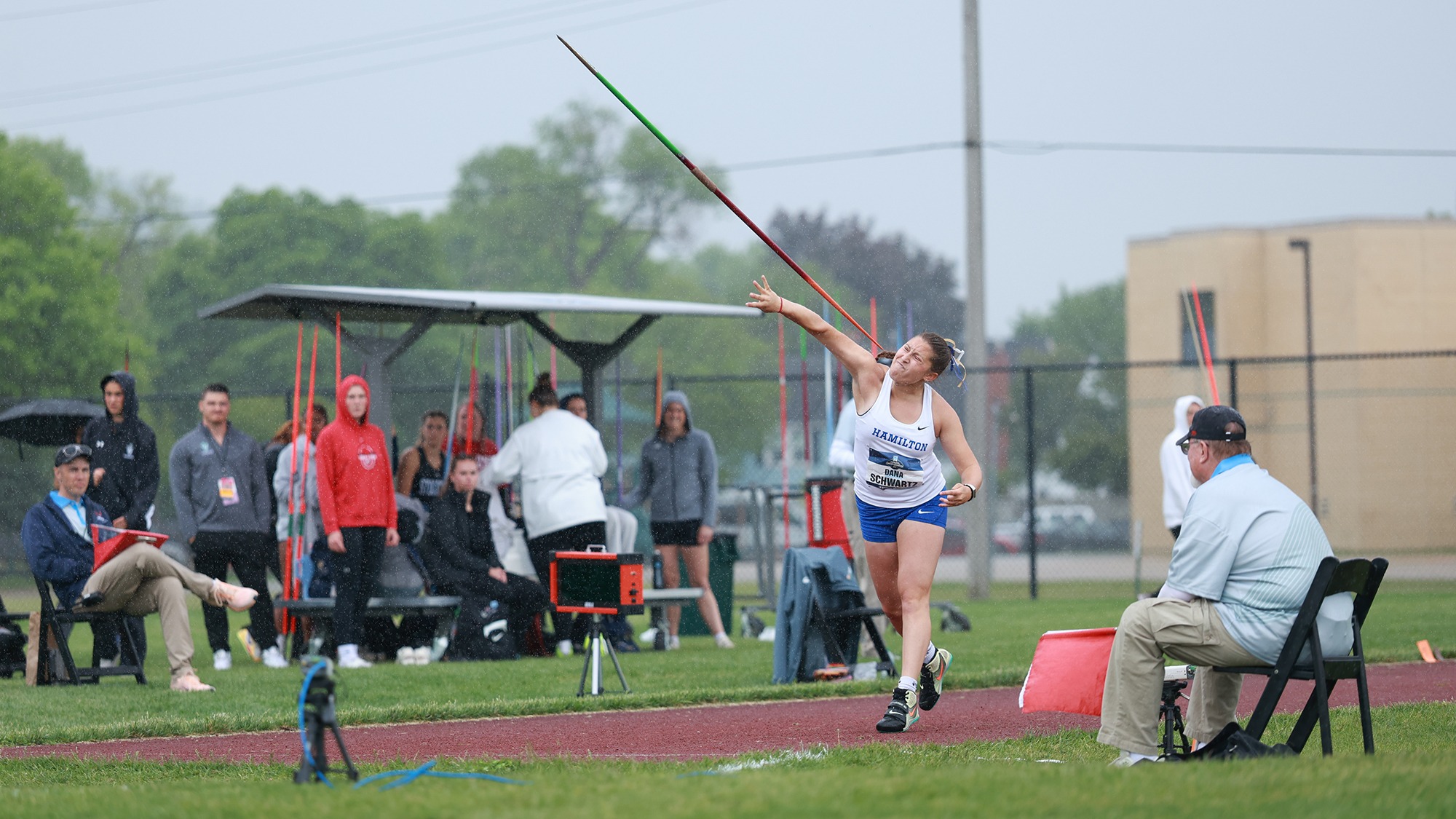 Dana Schwartz throws the javelin during the 2026 NCAA Outdoor Track and Field Championships