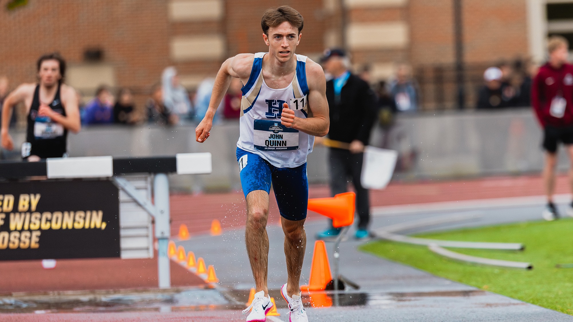 Jack Quinn runs in the men's steeplechase at the 2026 NCAA outdoor track and field championships