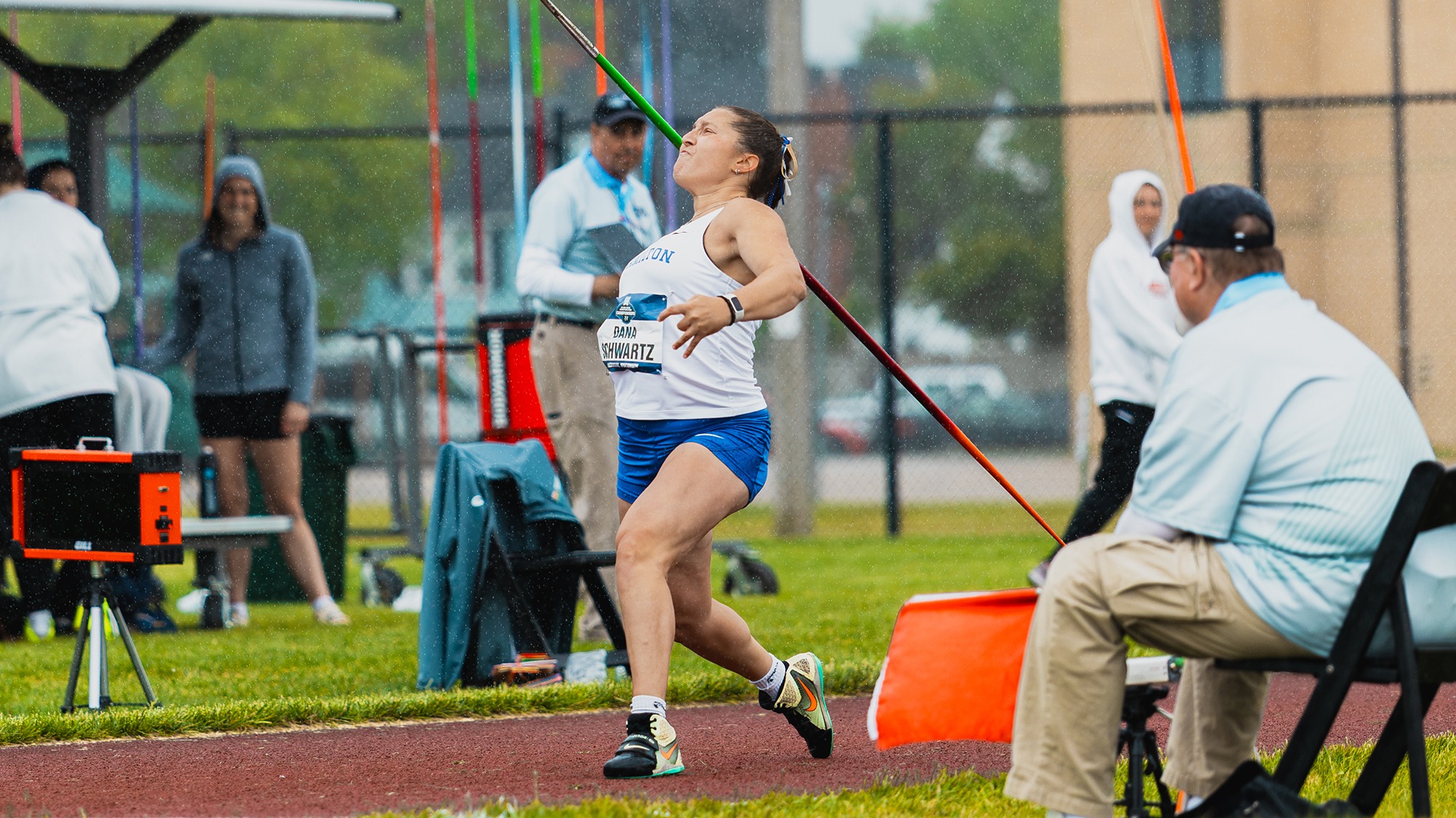 Dana Schwartz throws the javelin at the 2026 NCAA Outdoor Track and Field Championships