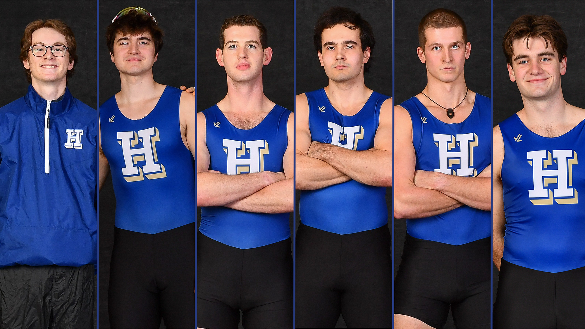 Men's Rowing 2026 scholar athlete honorees strike a pose during 2026 spring sport media days