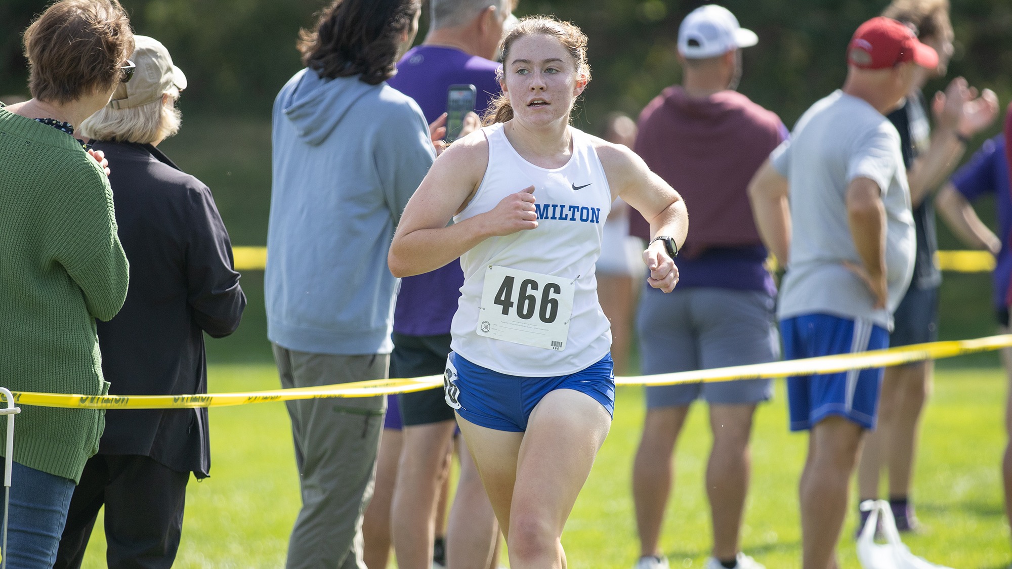 Ingrid Aagaard runs to the finish line in Hamilton's Short Course Cross Country Invitational