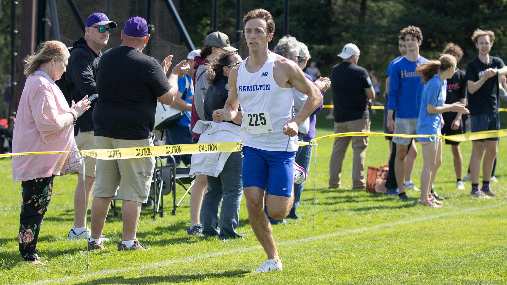 Jack Quinn closes in on the finish line in Hamilton's Short Course Cross Country Invitational