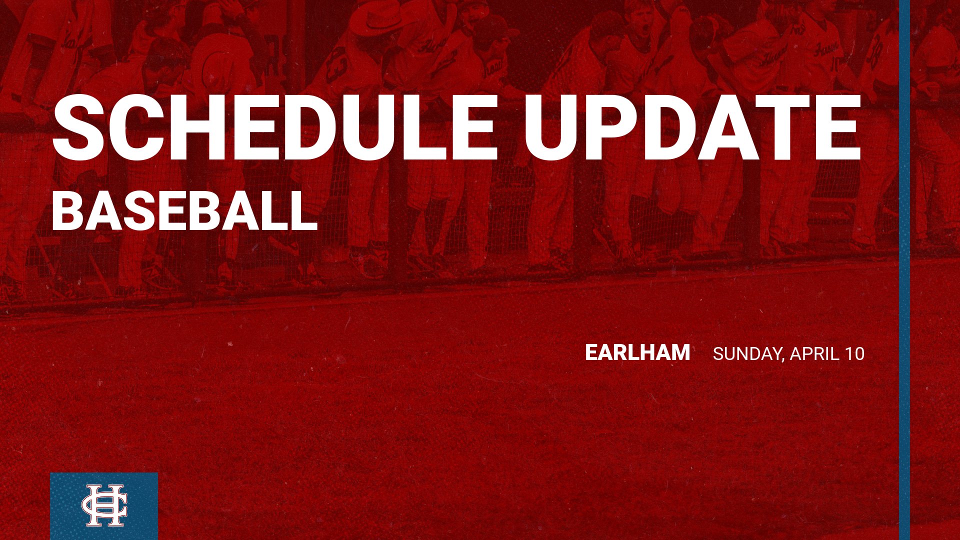 SCHEDULE UPDATE Baseball doubleheader with Earlham moved to Sunday