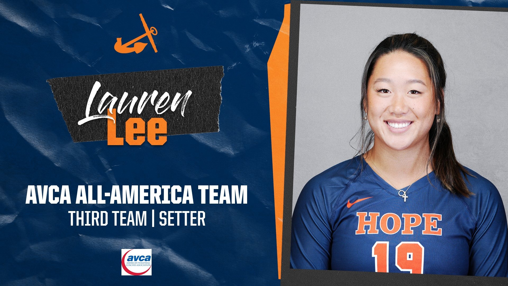 Setter Lauren Lee Chosen as AVCA AllAmerican Hope College