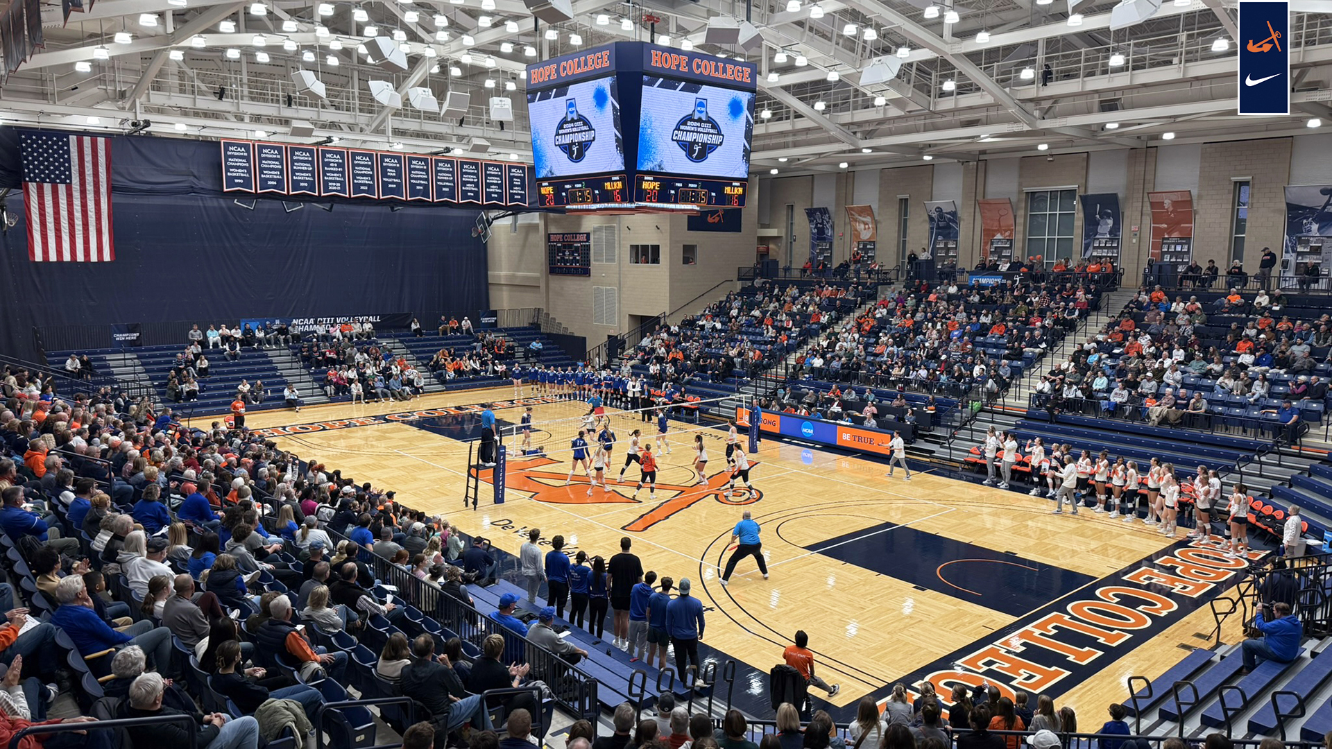 A wide view of DeVos Fieldhouse.