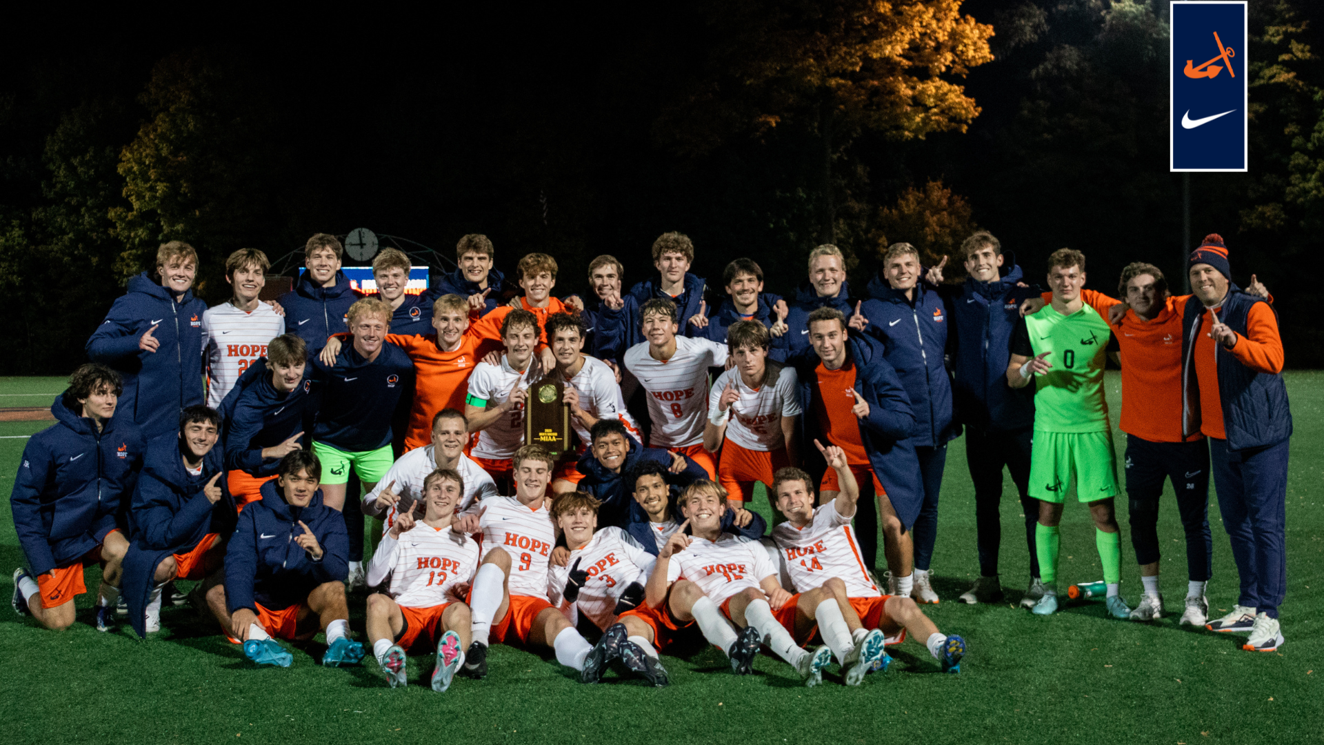 The men's soccer team poses for a portrait