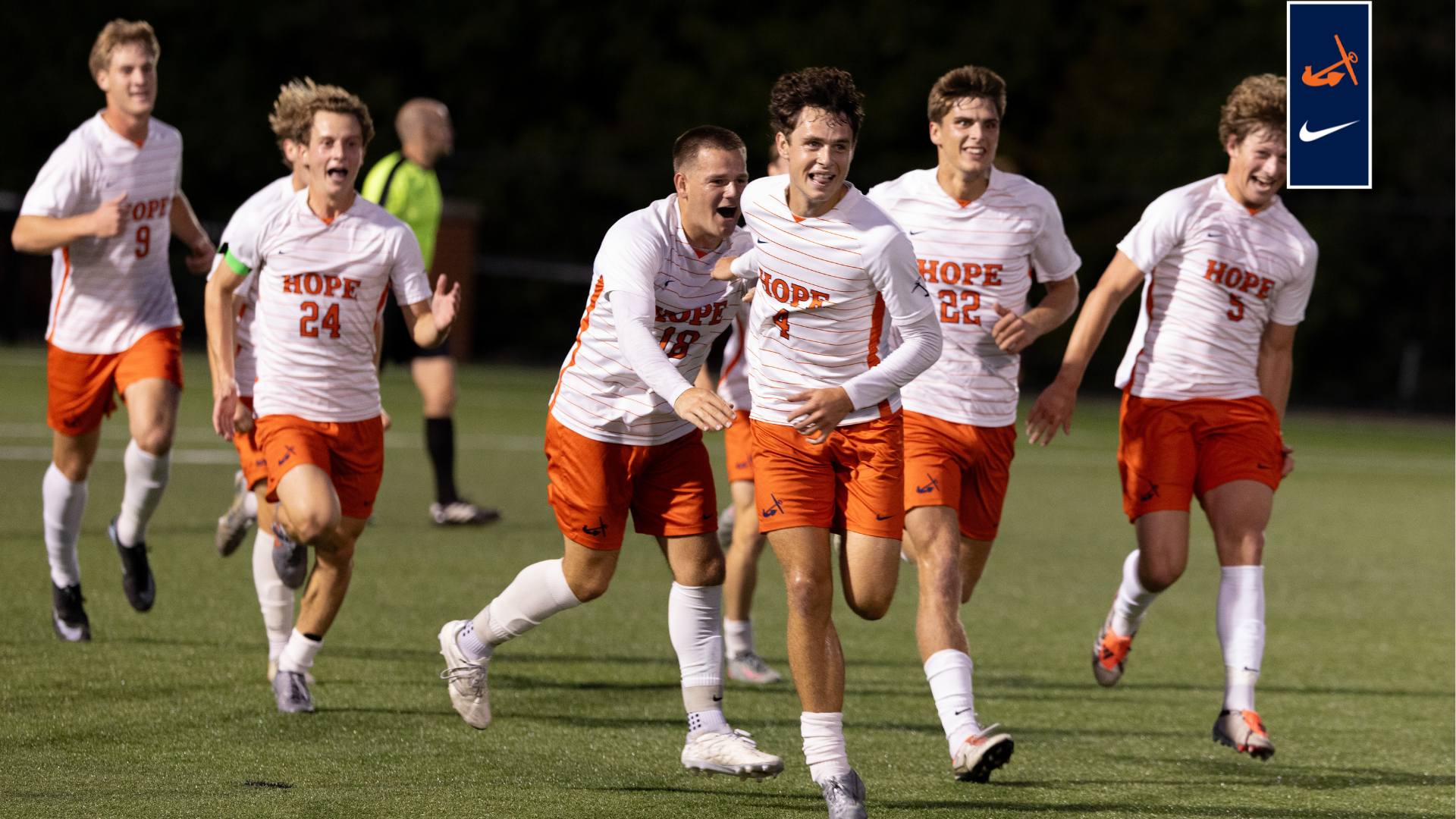 The Flying Dutchmen celebrate a goal.