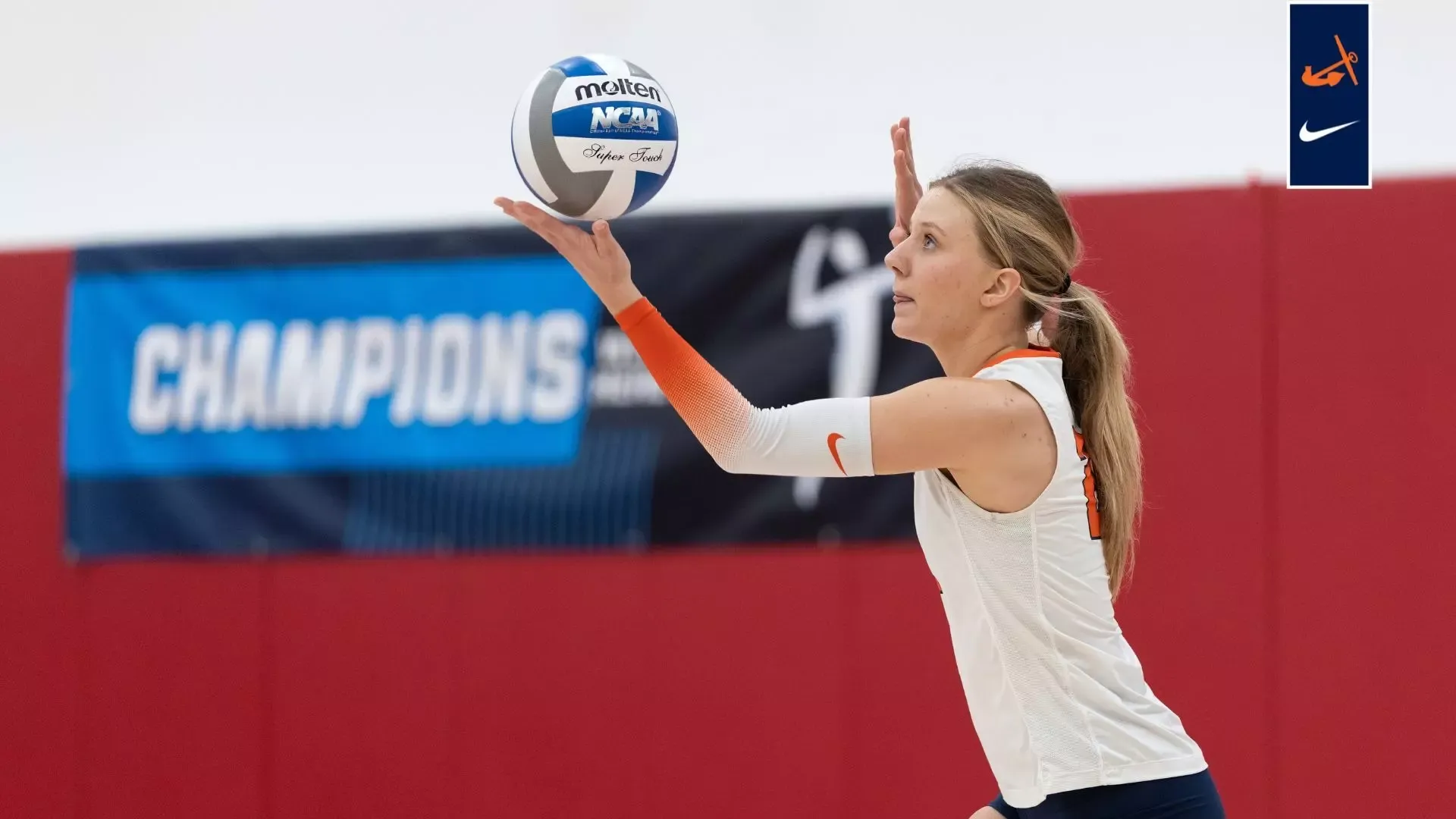 Brooke Fox prepares to serve.