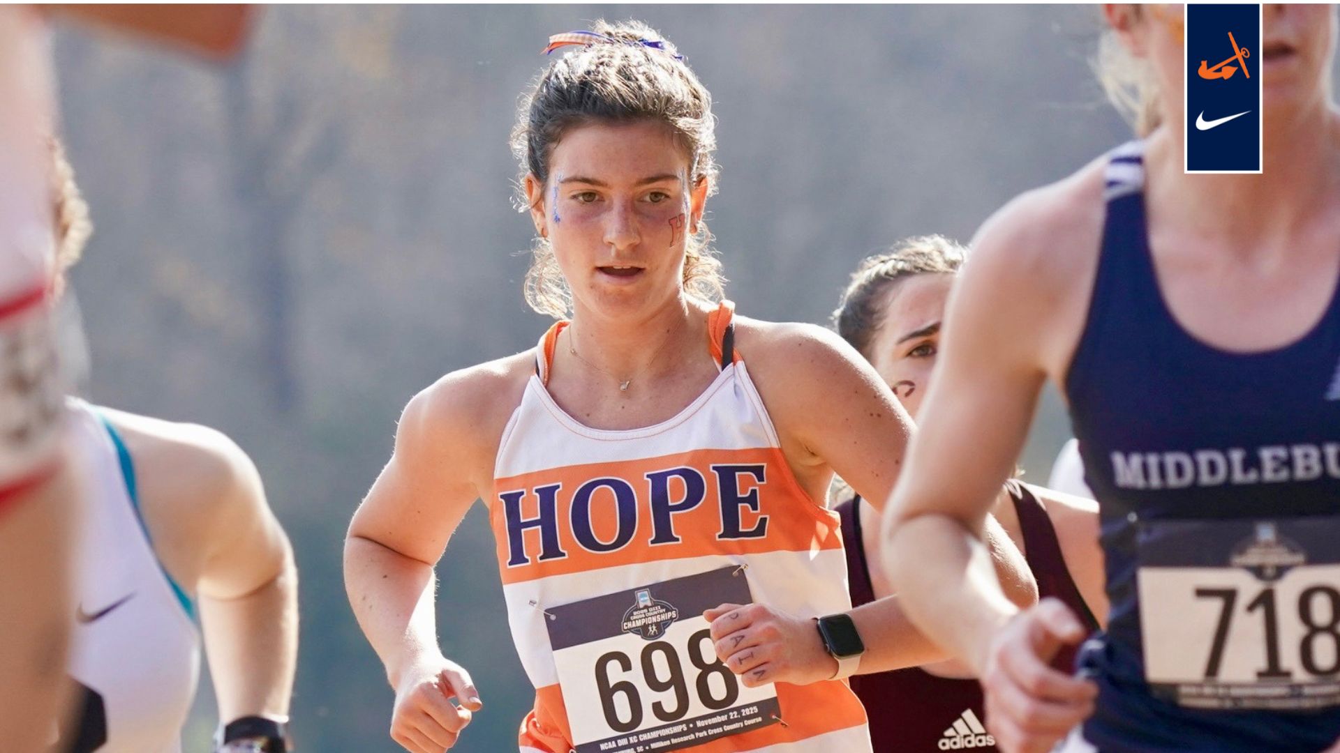 Grace Baldauff fights through traffic.