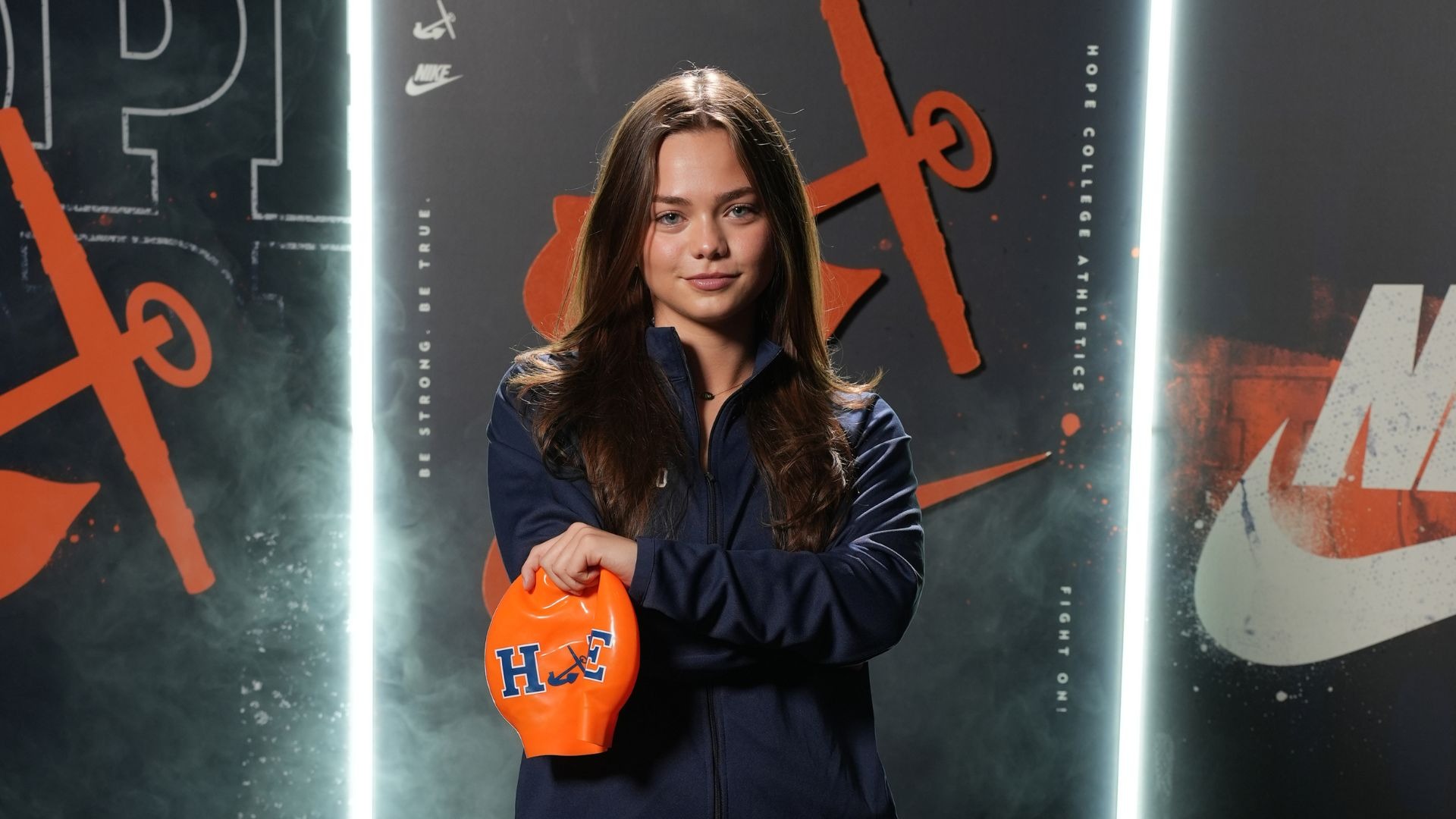 Swimmer Emme D'Errico poses for a portrait.