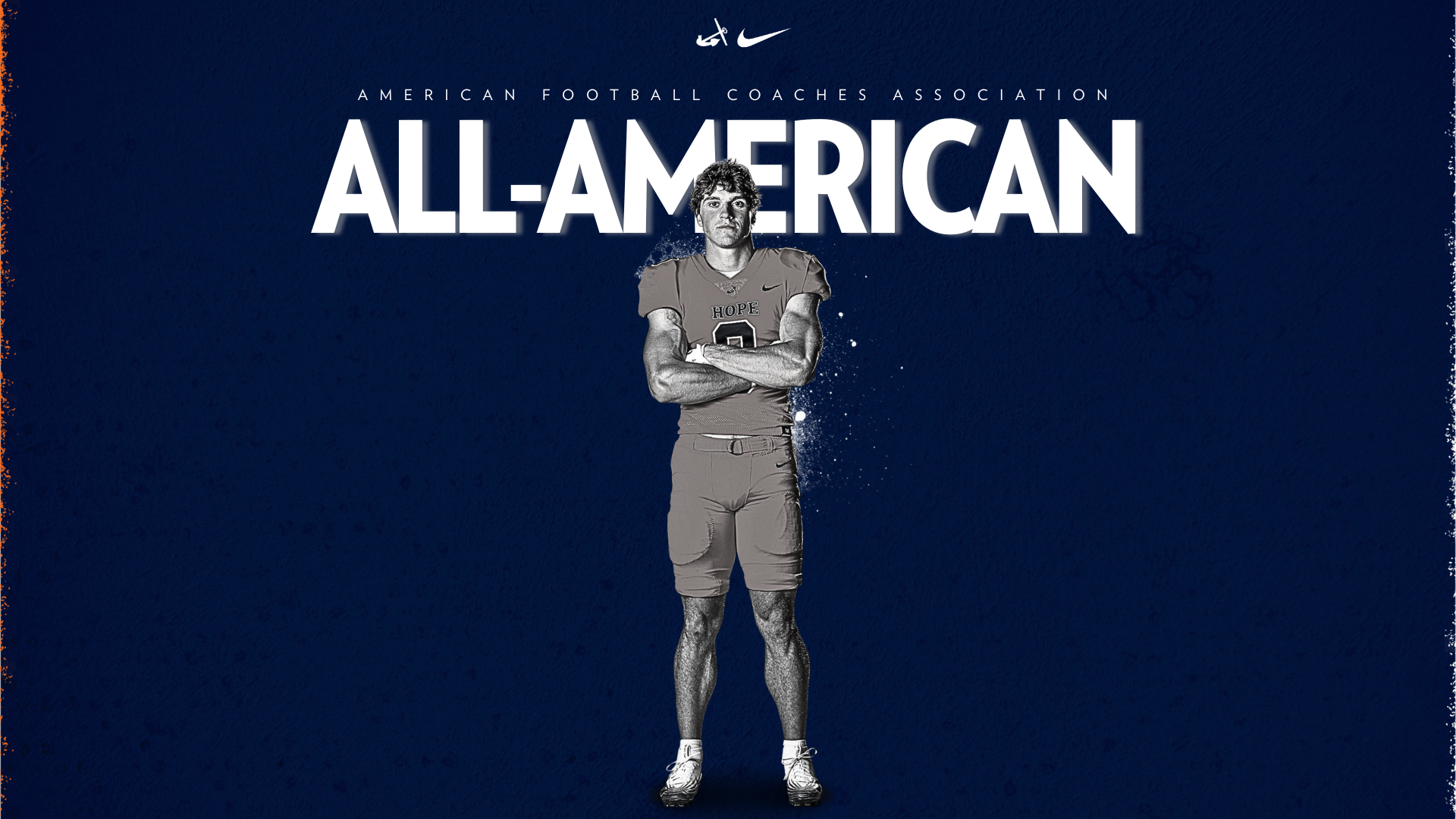 Defensive lineman Liam Danitz poses for a portrait.