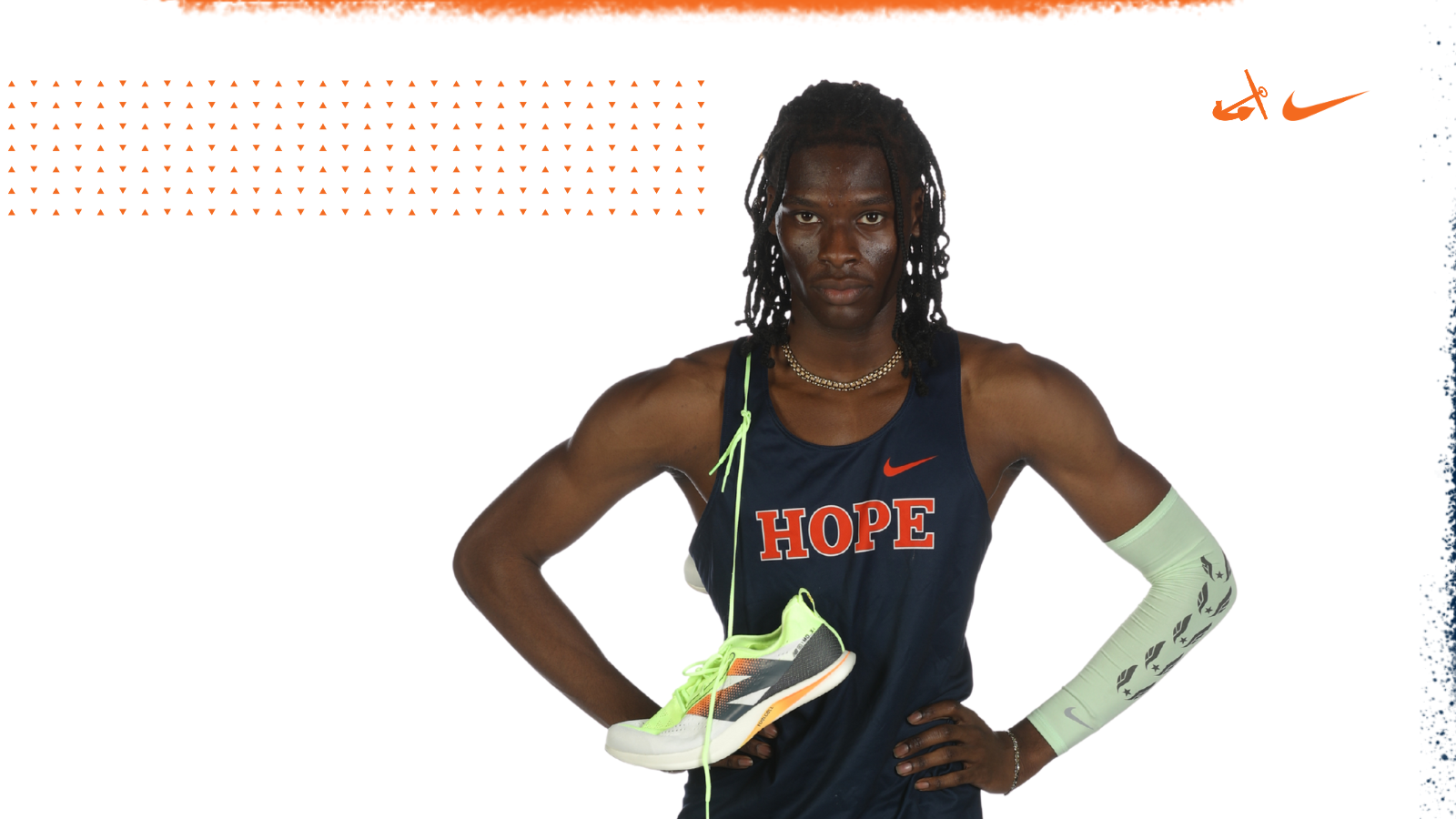 Sprinter Kevin Barifagok poses for a portrait.