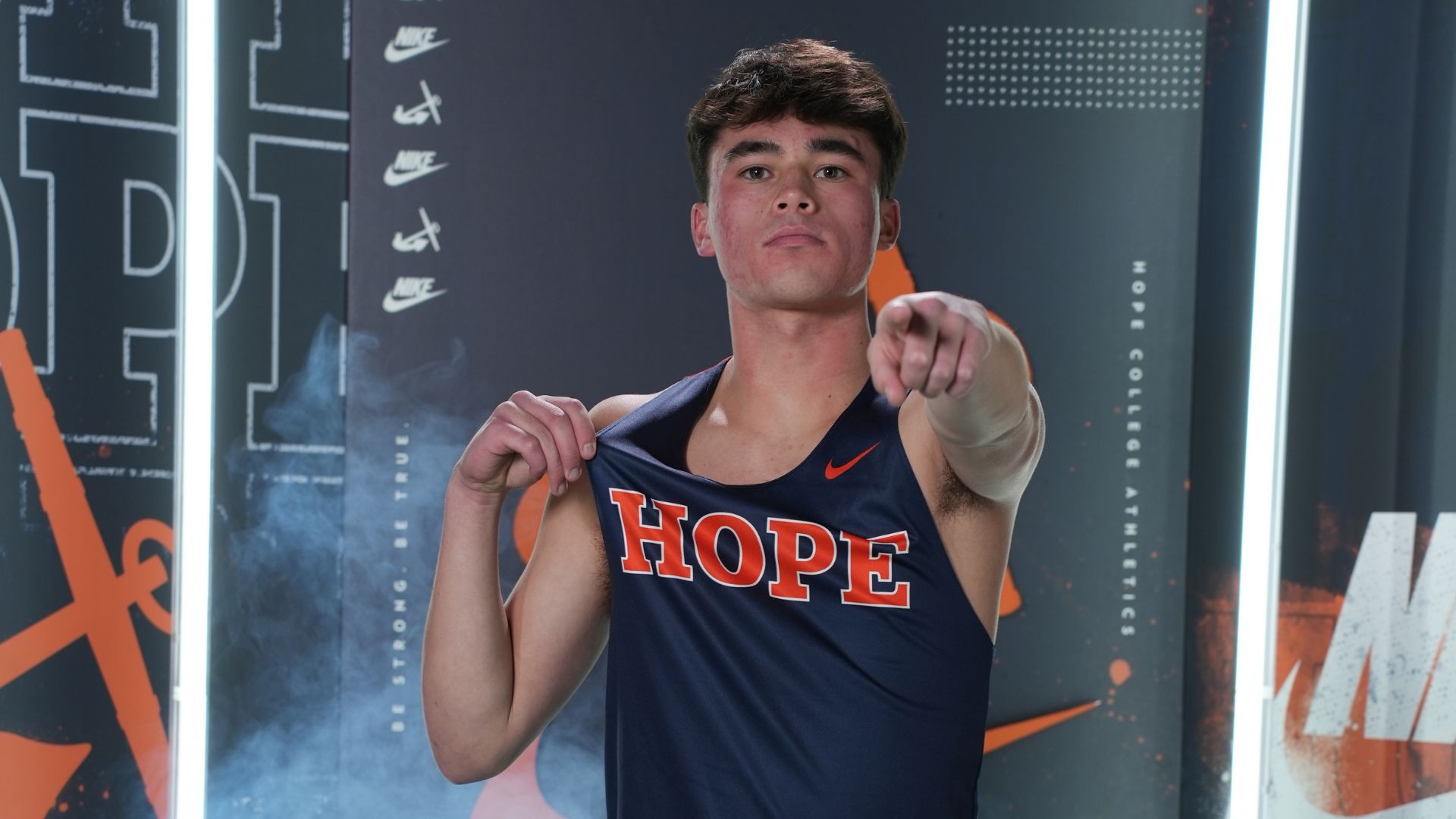 Runner Dylan Terpstra poses for a portrait.