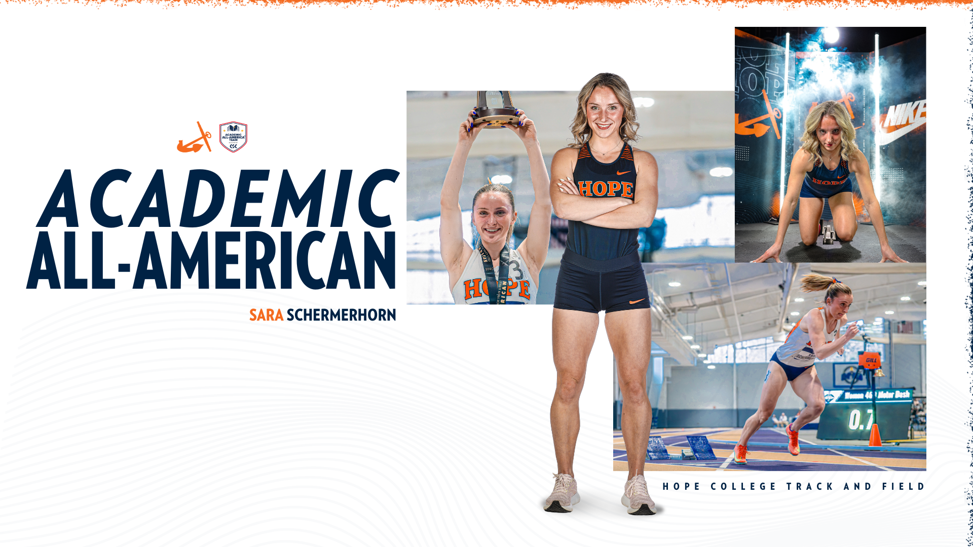 Sprinter Sara Schermerhorn poses for a portrait.