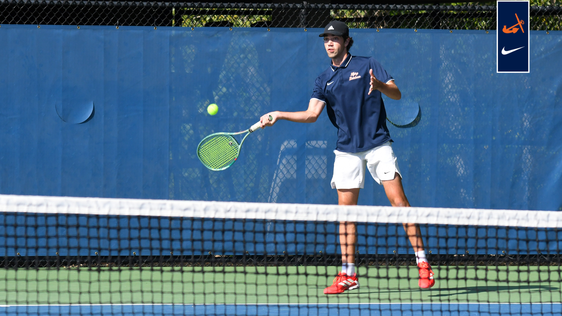 Ned Curley hits a forehand return.