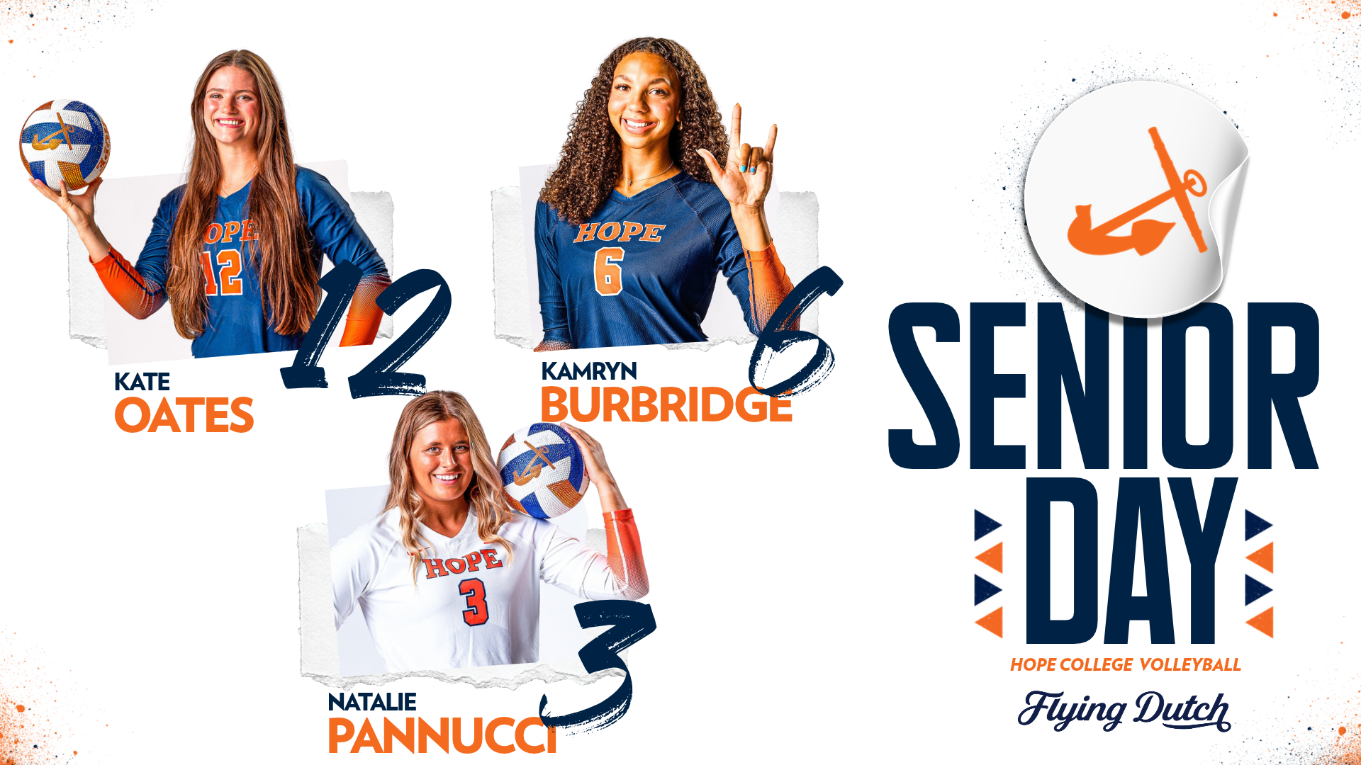 Three Hope volleyball seniors pose for portraits.