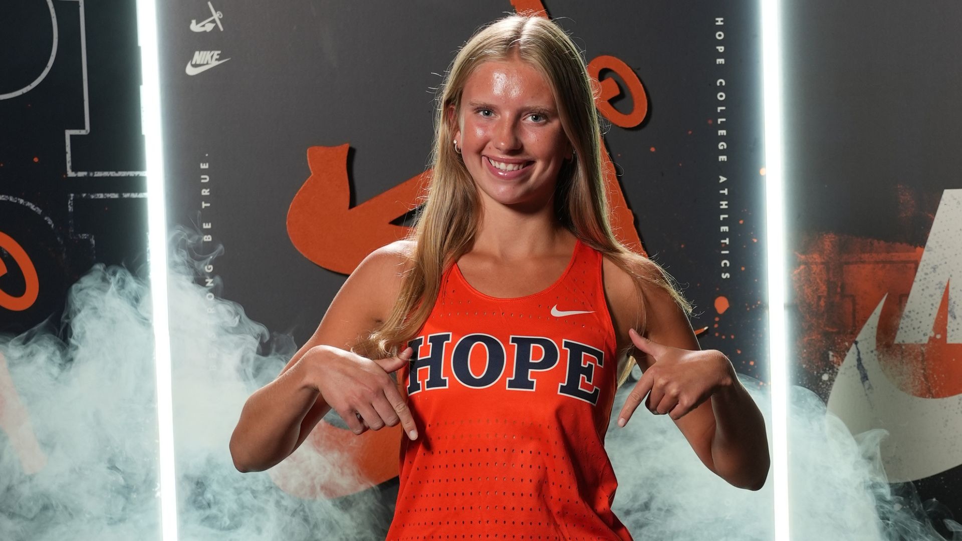 Runner Anna Sybenga poses for a portrait.