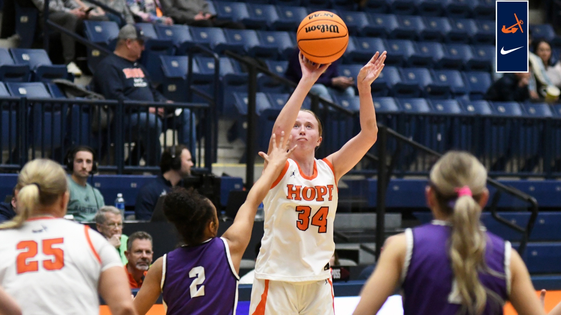 Maddie Petroelje shoots the basketball vs. Hardin Simmons