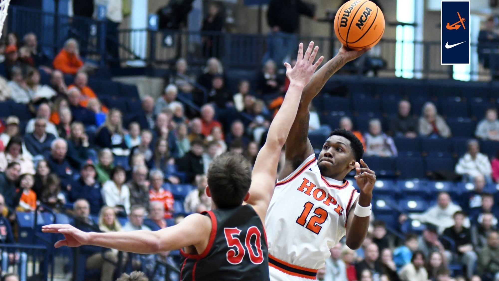Marcus Wourman shoots a one-handed jumper vs. Olivet