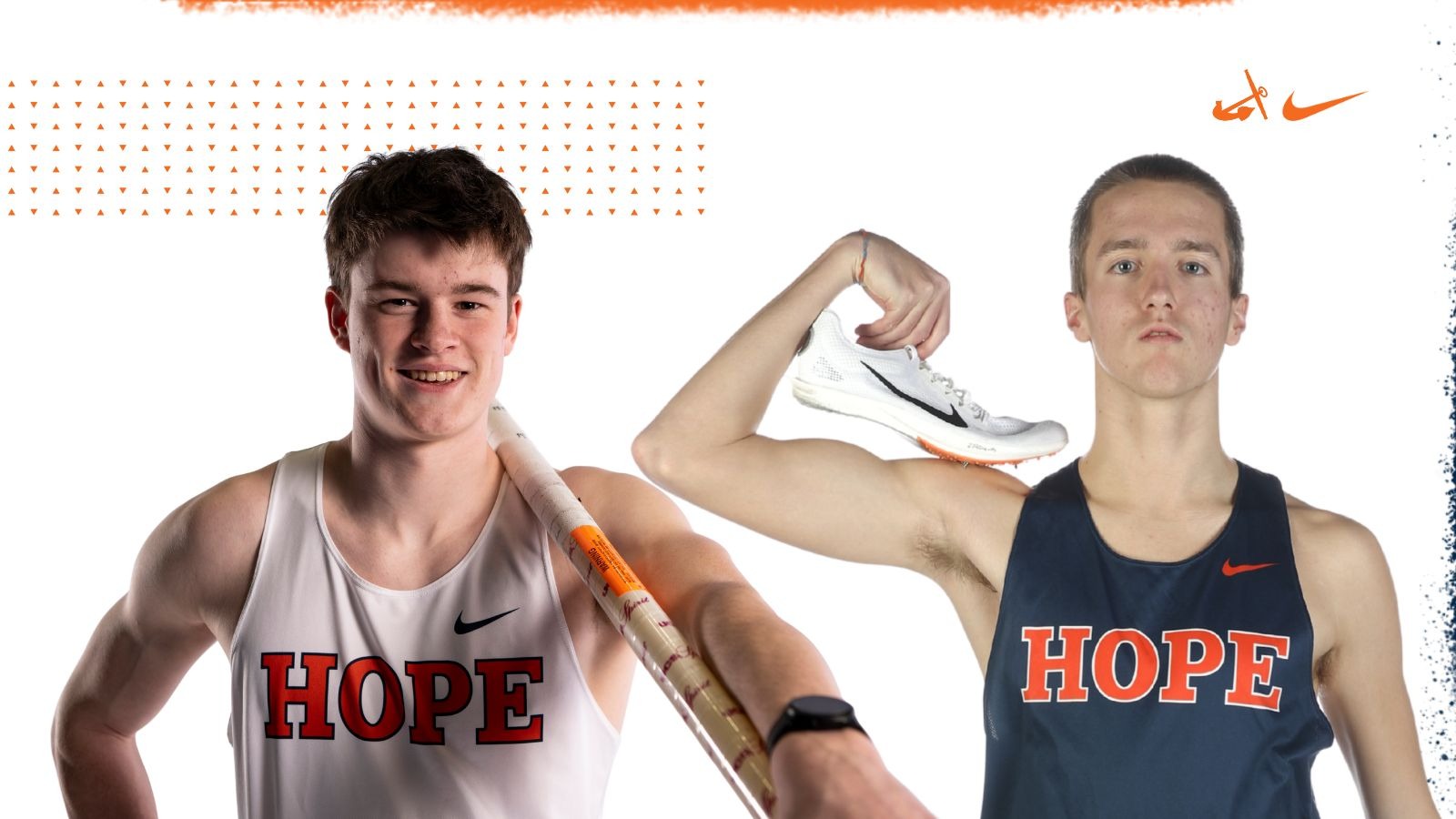 Gavin Grover and Noah Norris pose for portraits.