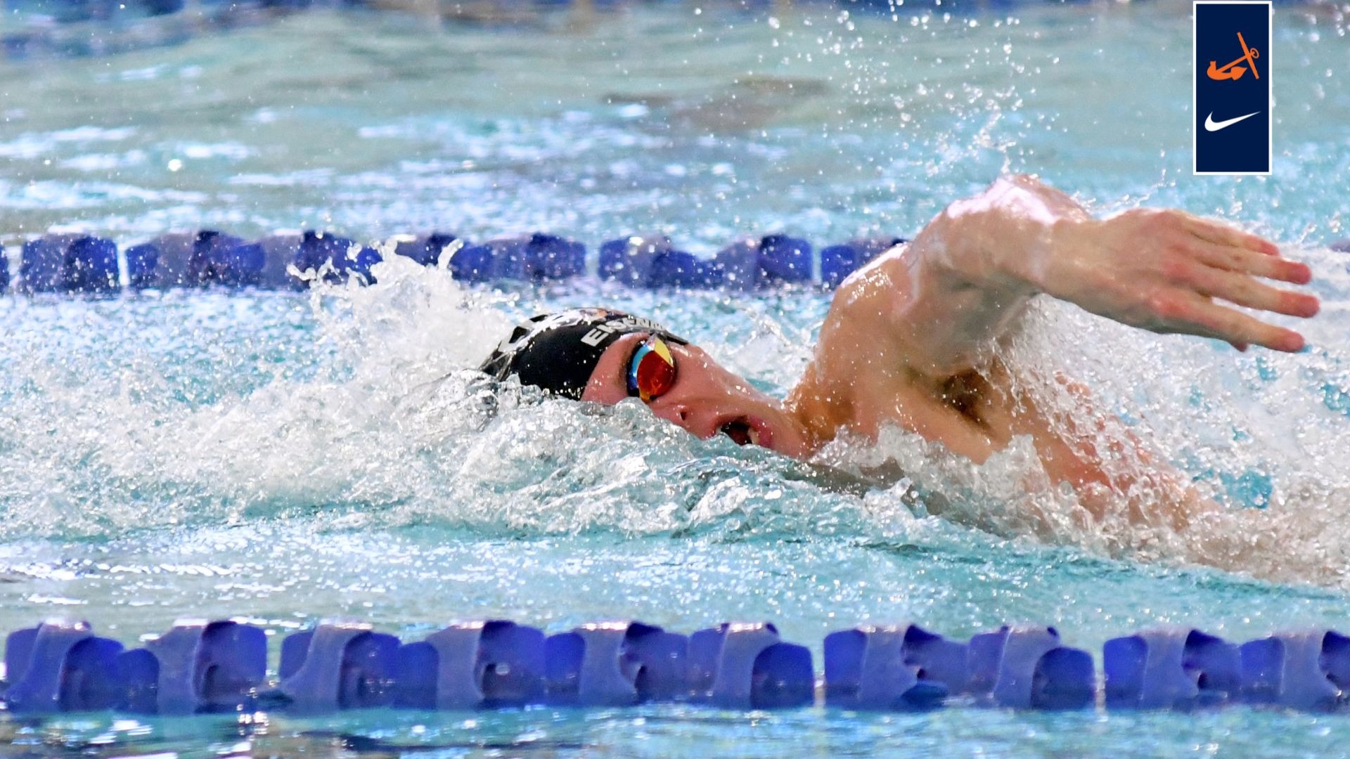 Graham Eisenmann swims a sprint freestyle.