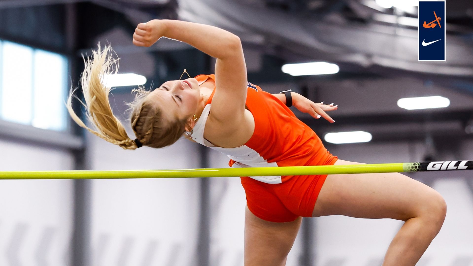 A Hope women's high jumper clears the hurdle.